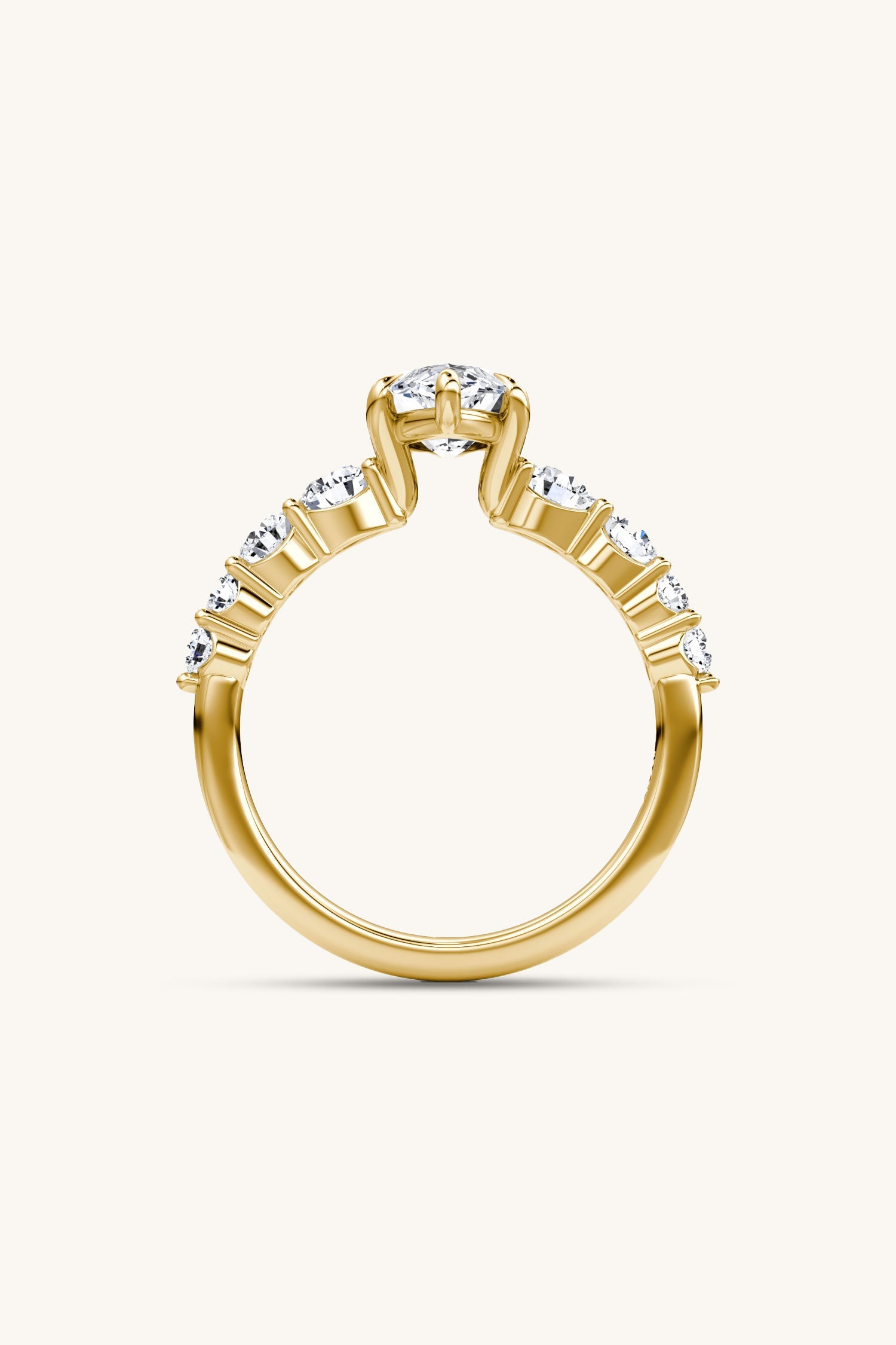 Cielo Marquise Solitaire Pavé Ring