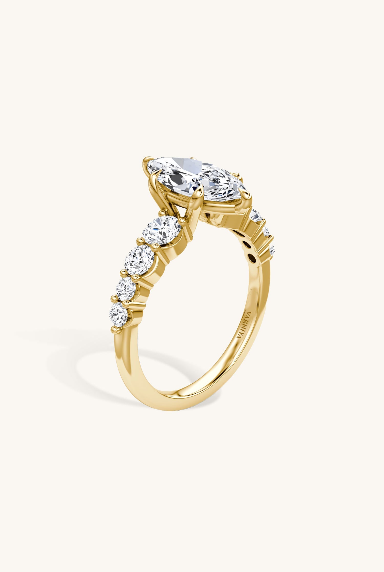 Cielo Marquise Solitaire Pavé Ring