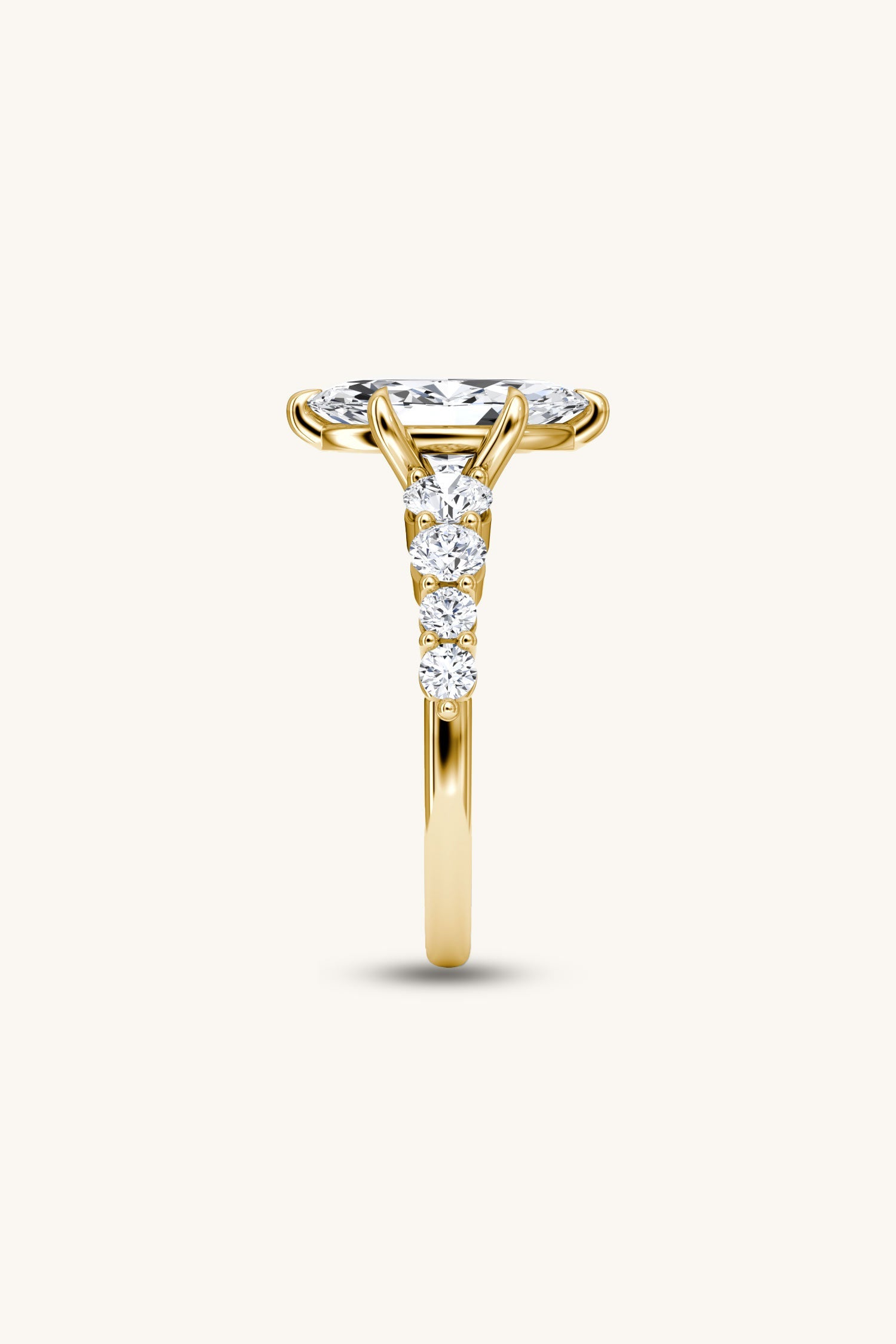 Cielo Marquise Solitaire Pavé Ring