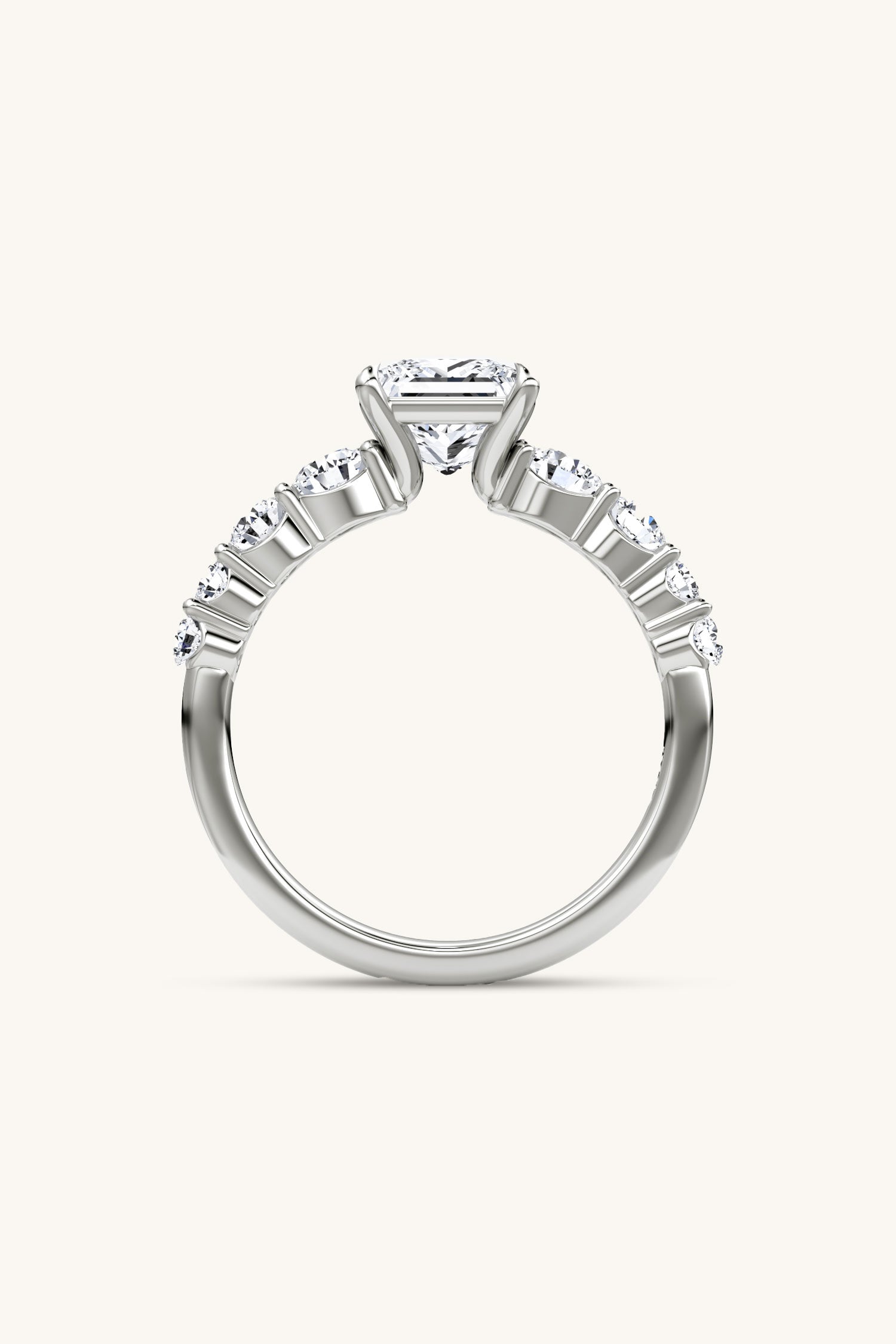 Cielo Princess Solitaire Pavé Ring