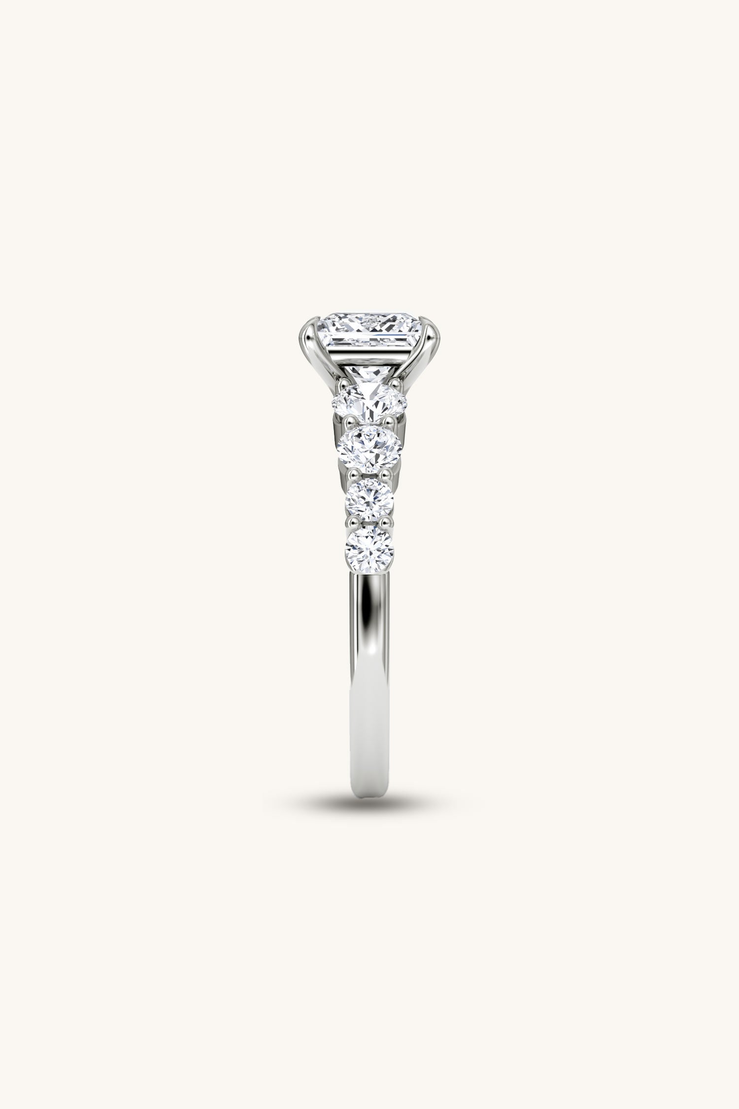 Cielo Princess Solitaire Pavé Ring
