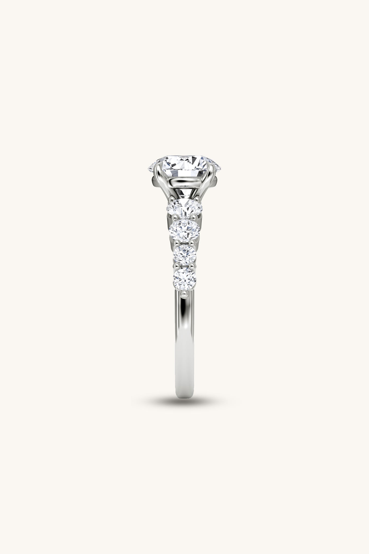 Cielo Round Brilliant Solitaire Pavé Ring