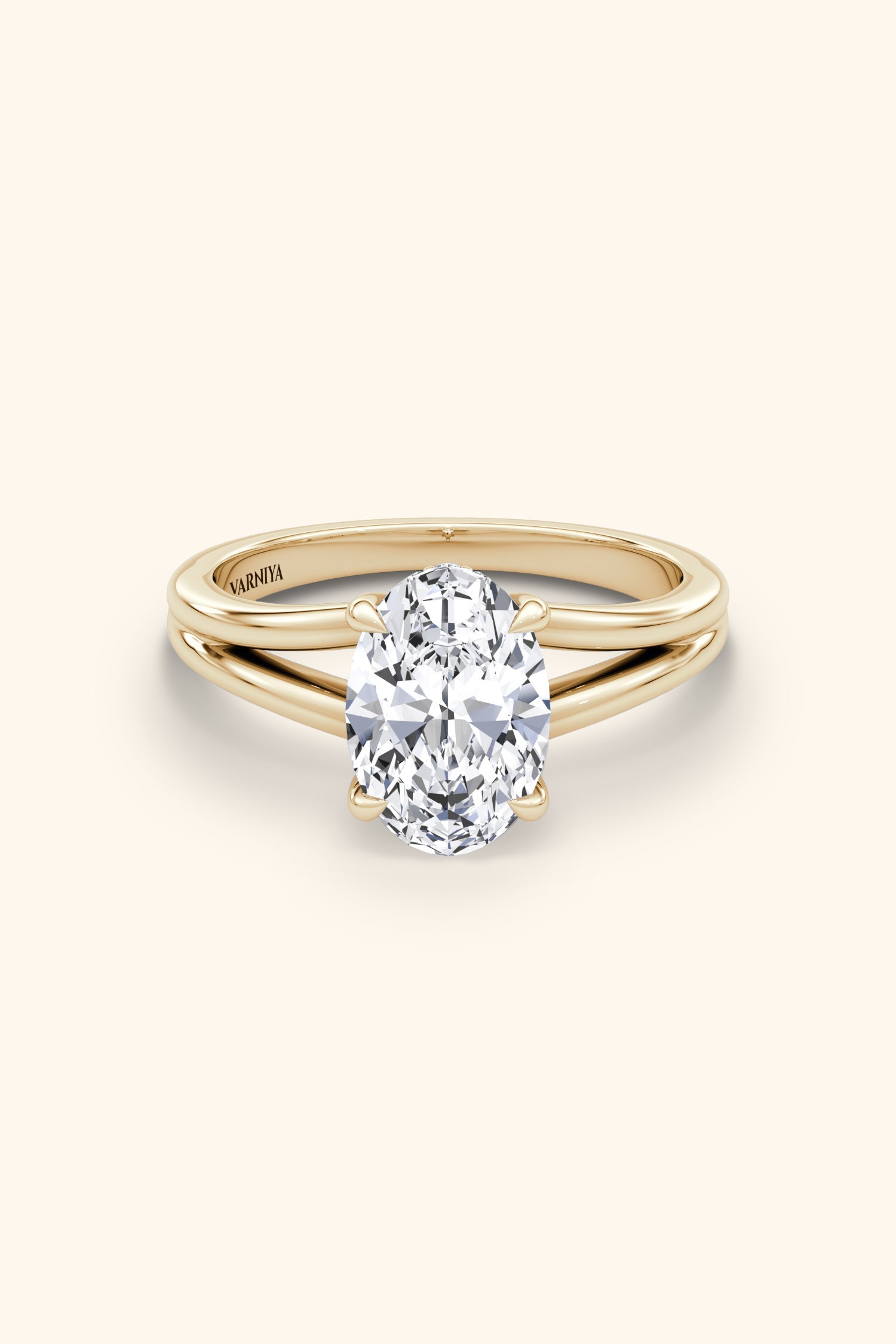 Dulce Halo Oval Solitaire Ring