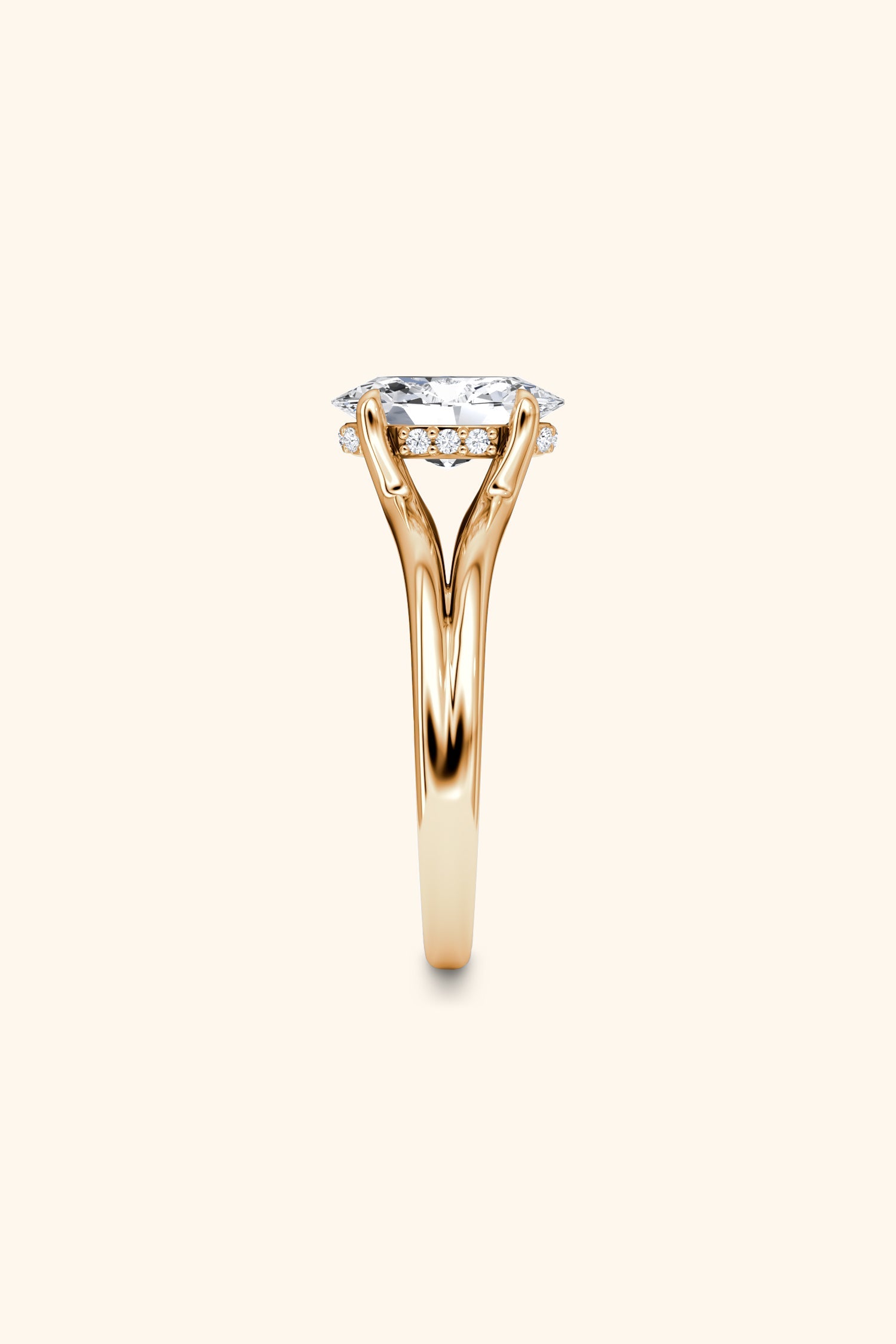 Dulce Halo Oval Solitaire Ring