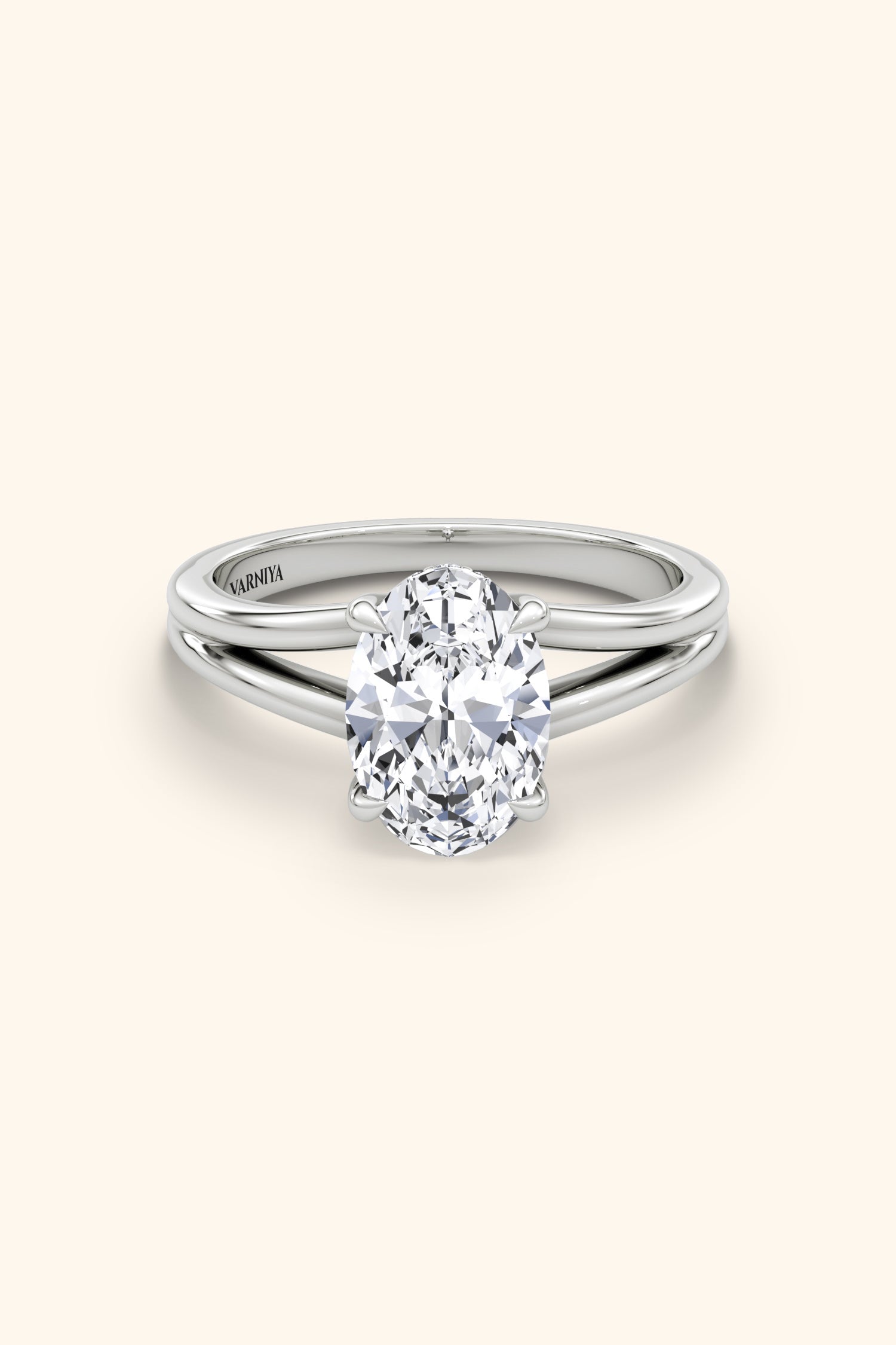 Dulce Halo Oval Solitaire Ring
