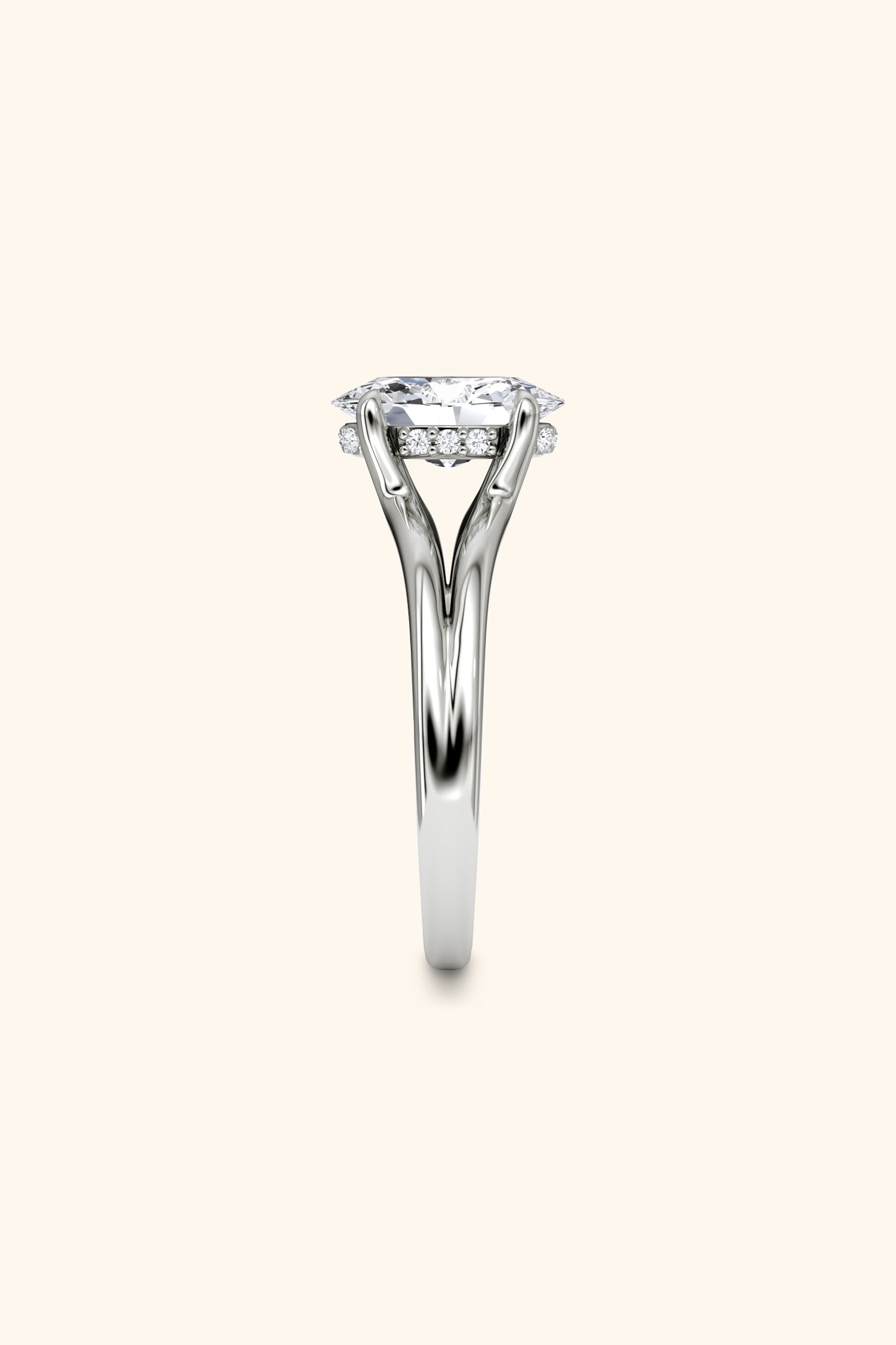Dulce Halo Oval Solitaire Ring