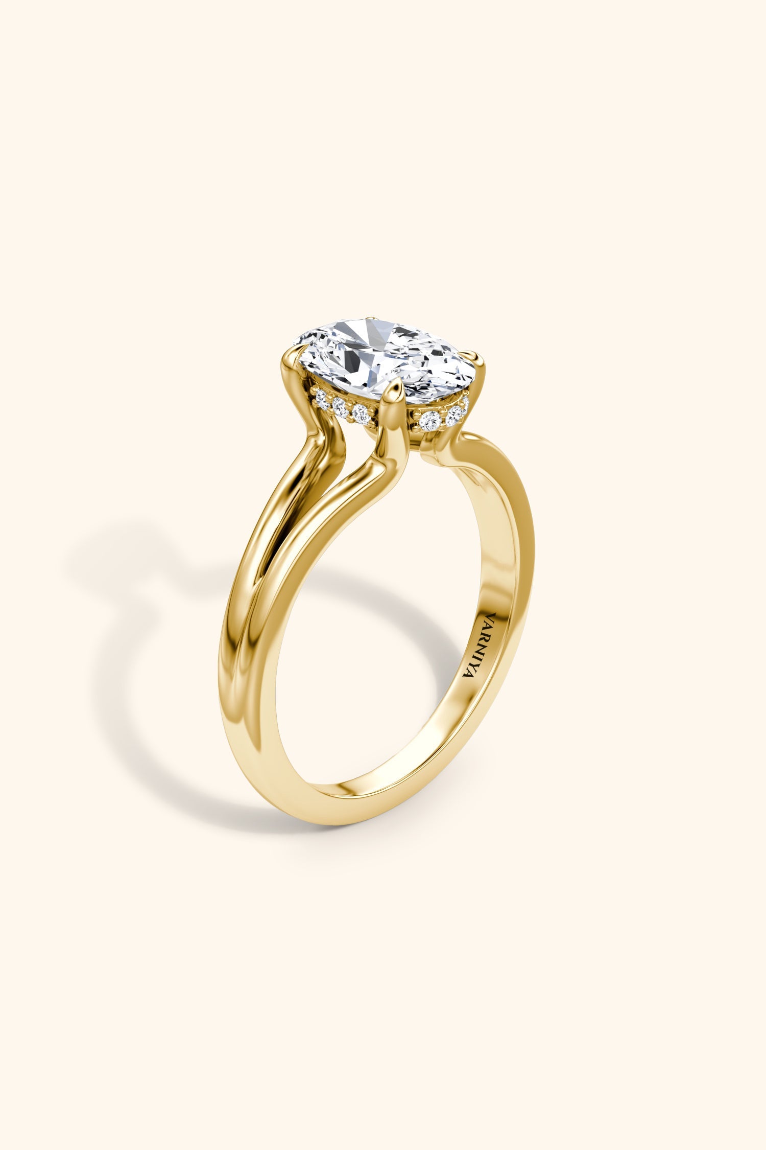 Dulce Halo Oval Solitaire Ring