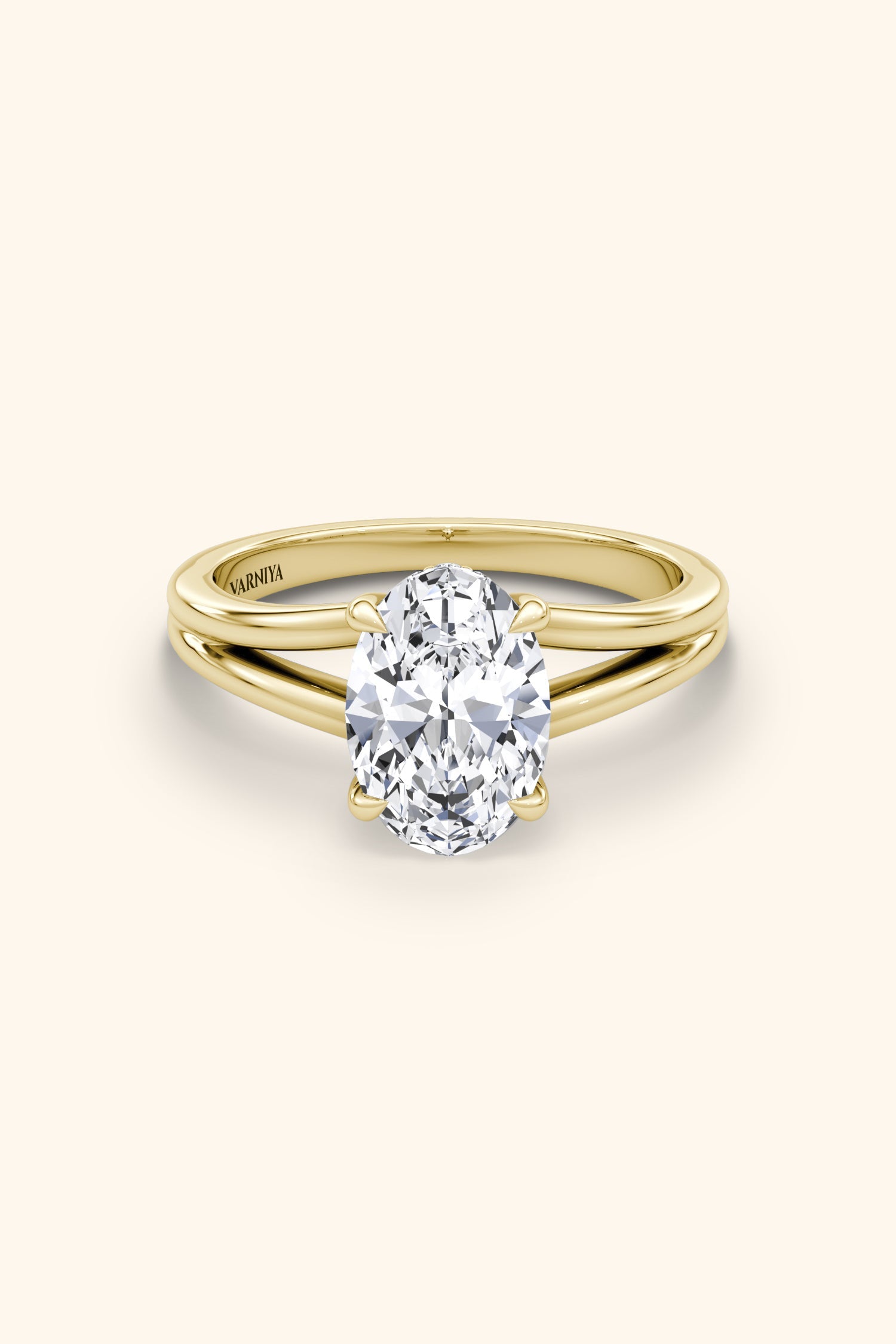 Dulce Halo Oval Solitaire Ring