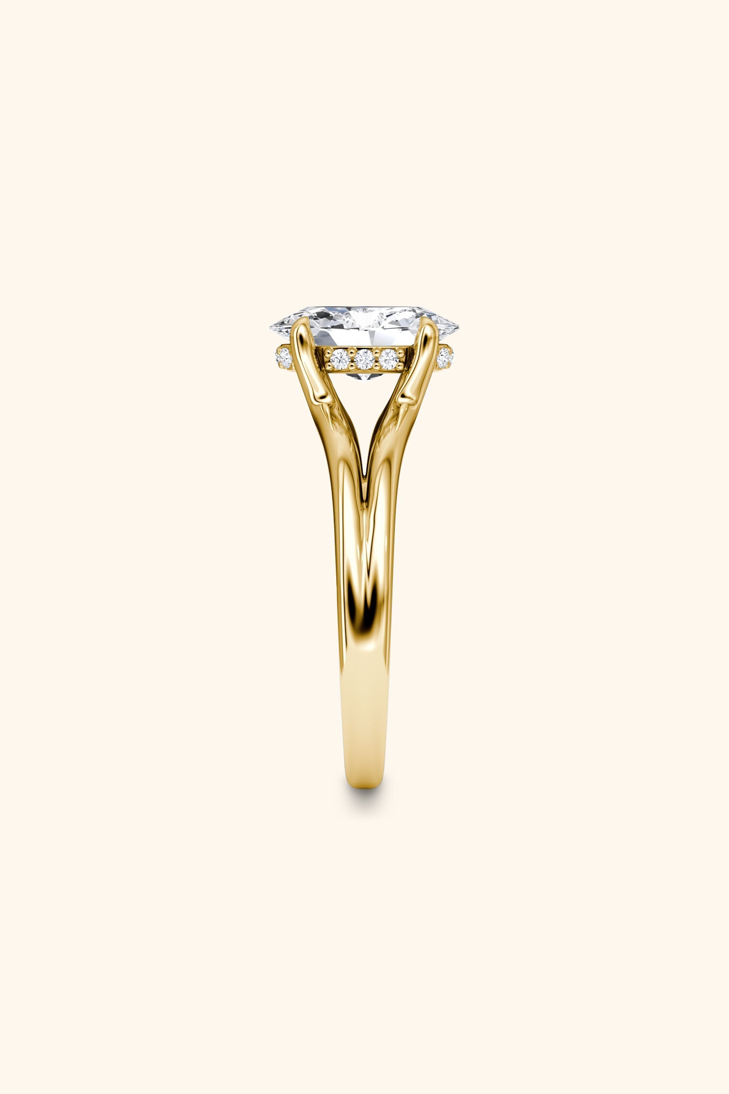 Dulce Halo Oval Solitaire Ring