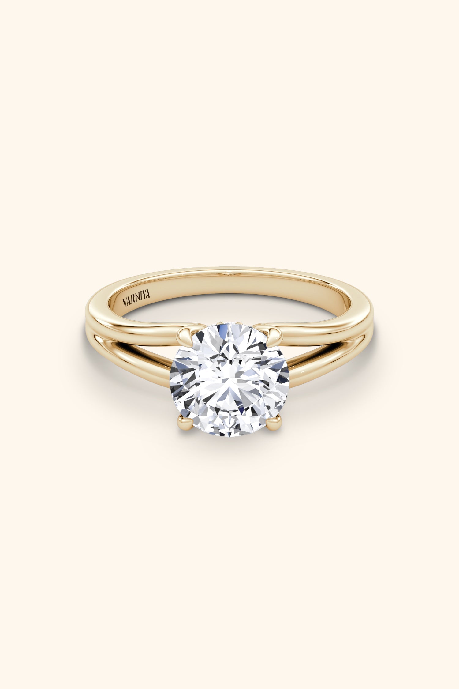 Dulce Halo Round Brilliant Solitaire Ring