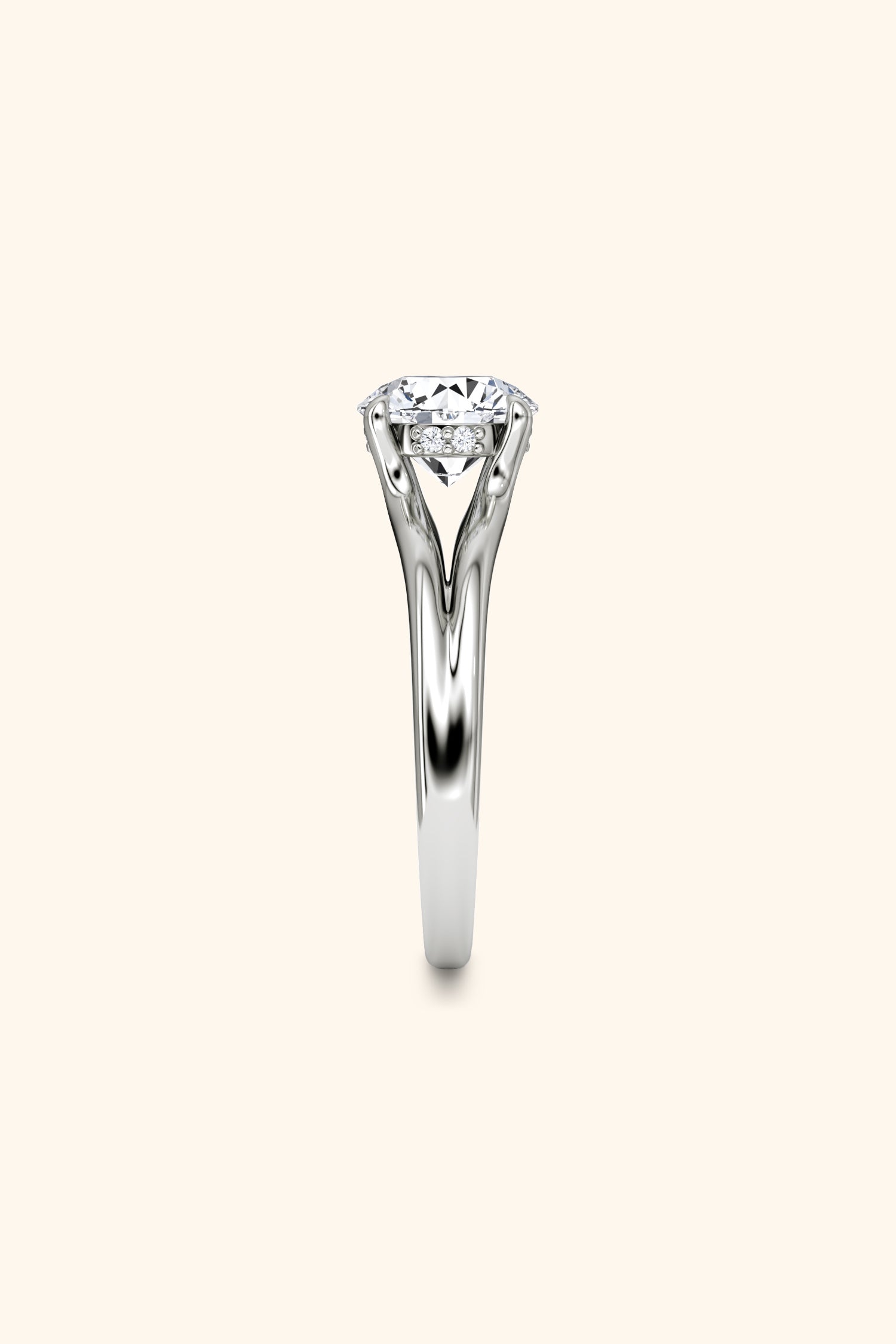 Dulce Halo Round Brilliant Solitaire Ring