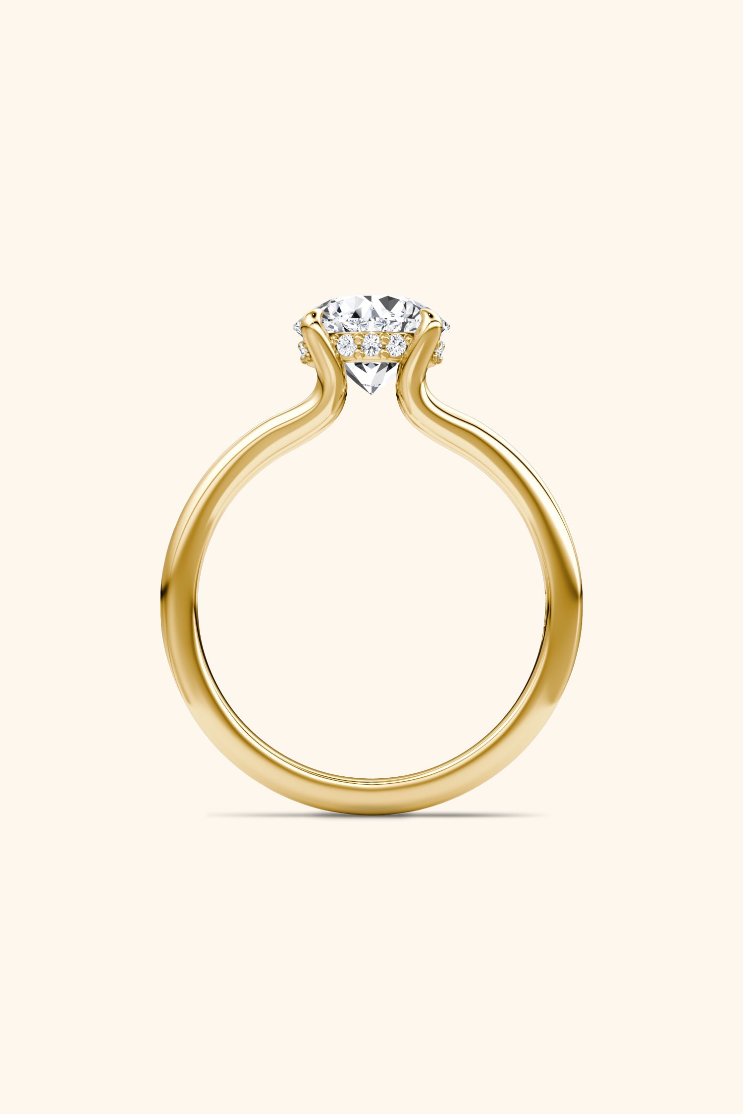 Dulce Halo Round Brilliant Solitaire Ring
