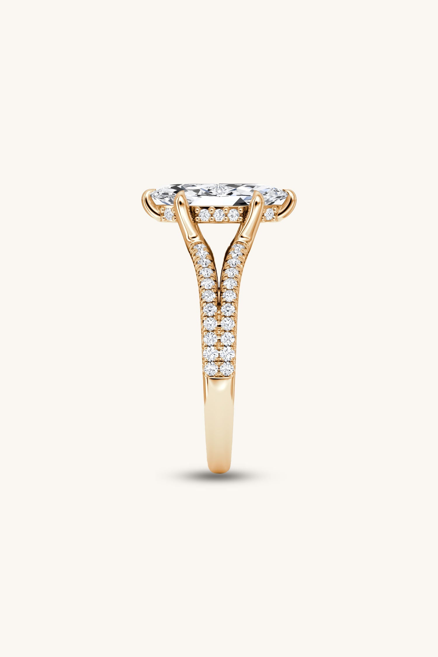 Dulce Halo Marquise Solitaire Pavé Ring