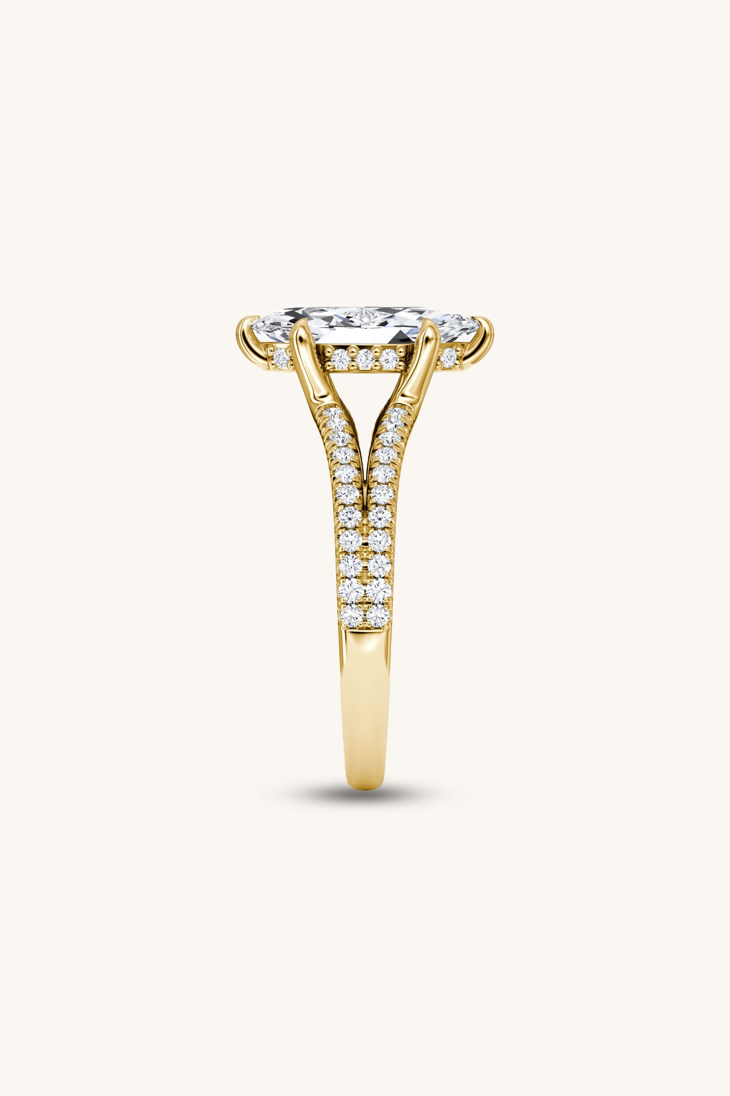 Dulce Halo Marquise Solitaire Pavé Ring