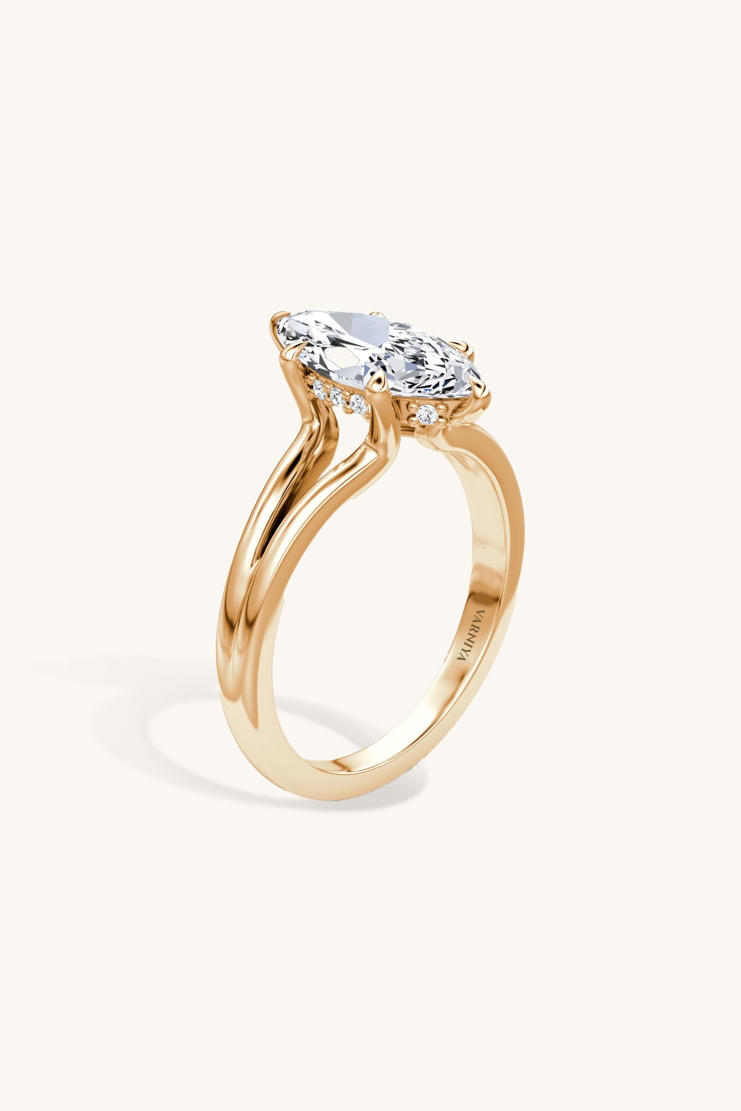 Dulce Halo Marquise Solitaire Ring