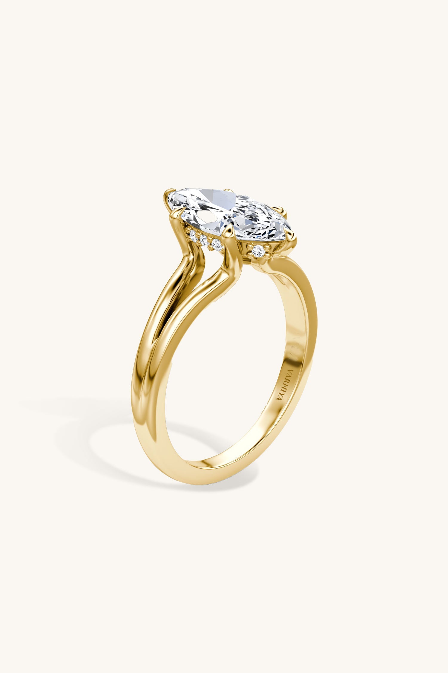 Dulce Halo Marquise Solitaire Ring