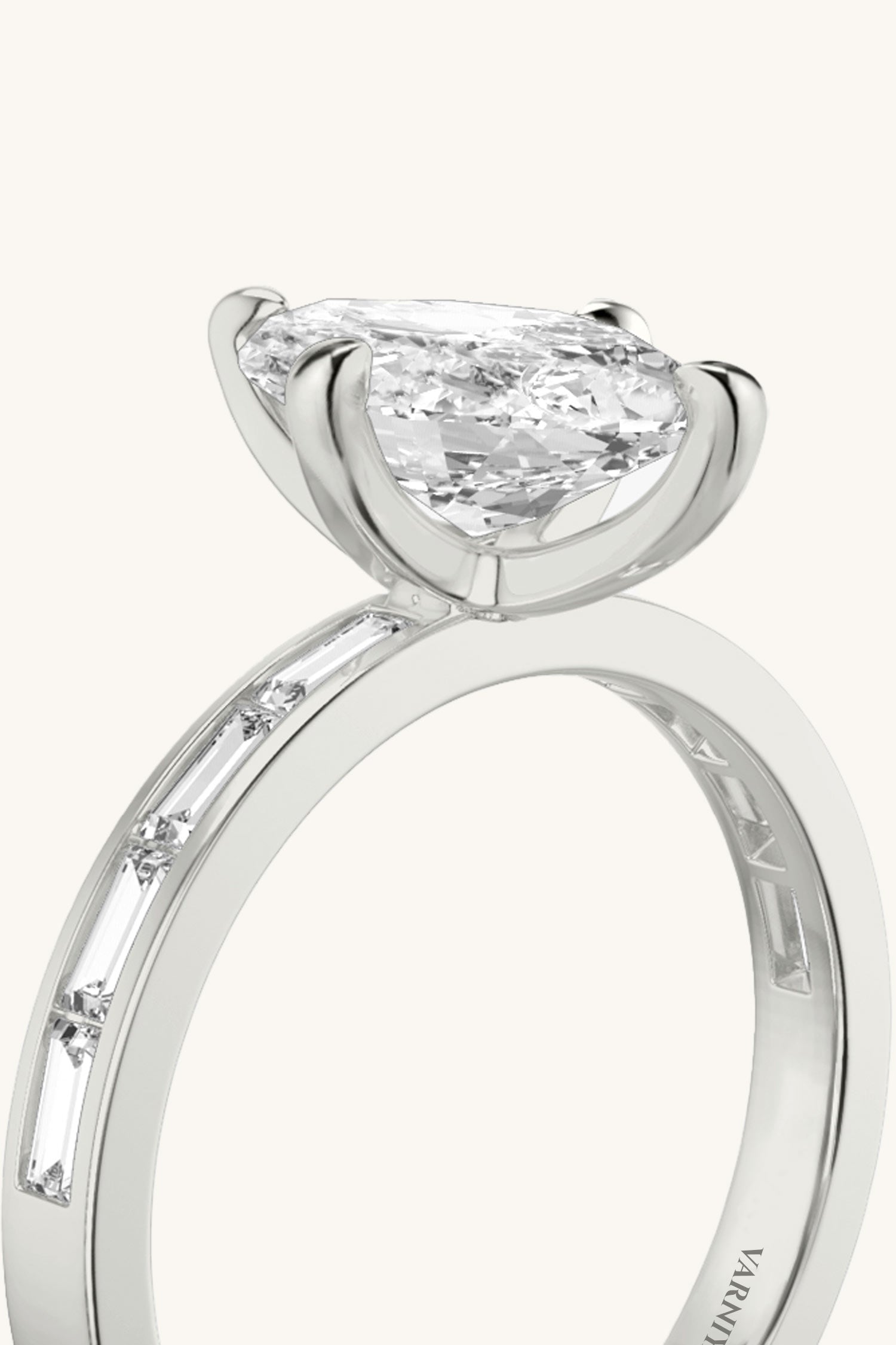 Sequinne Marquise Channel Pavé Band