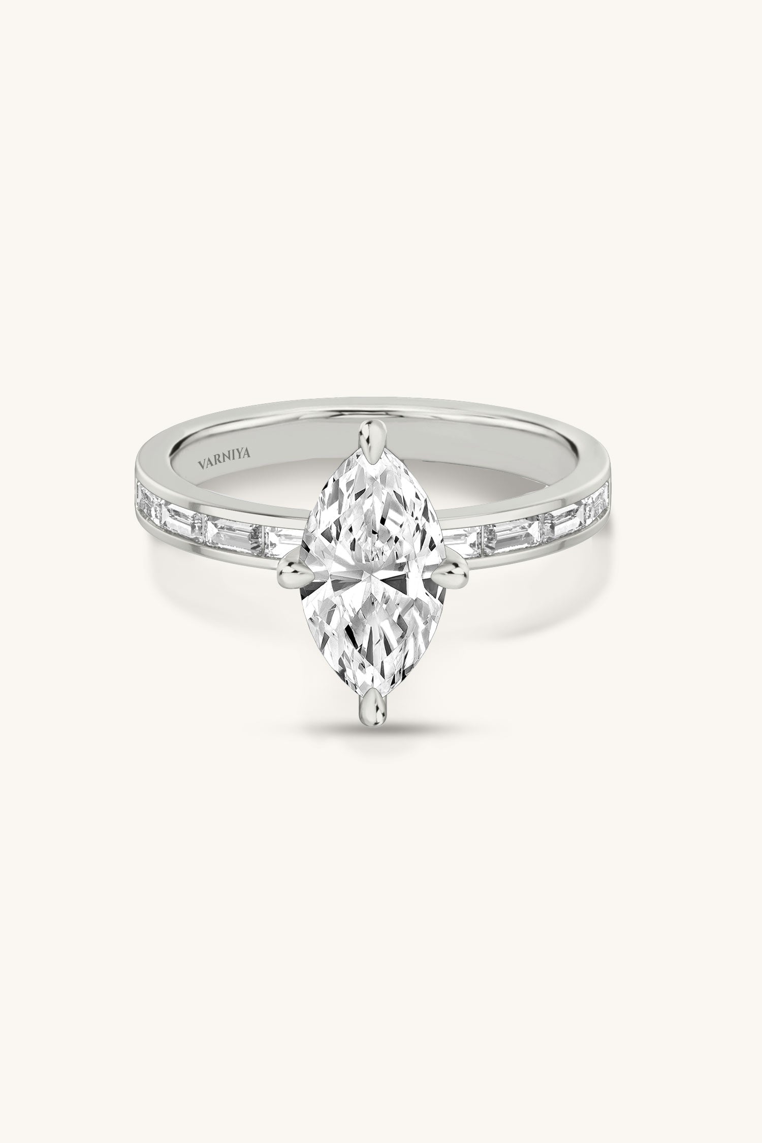 Sequinne Marquise Channel Pavé Band
