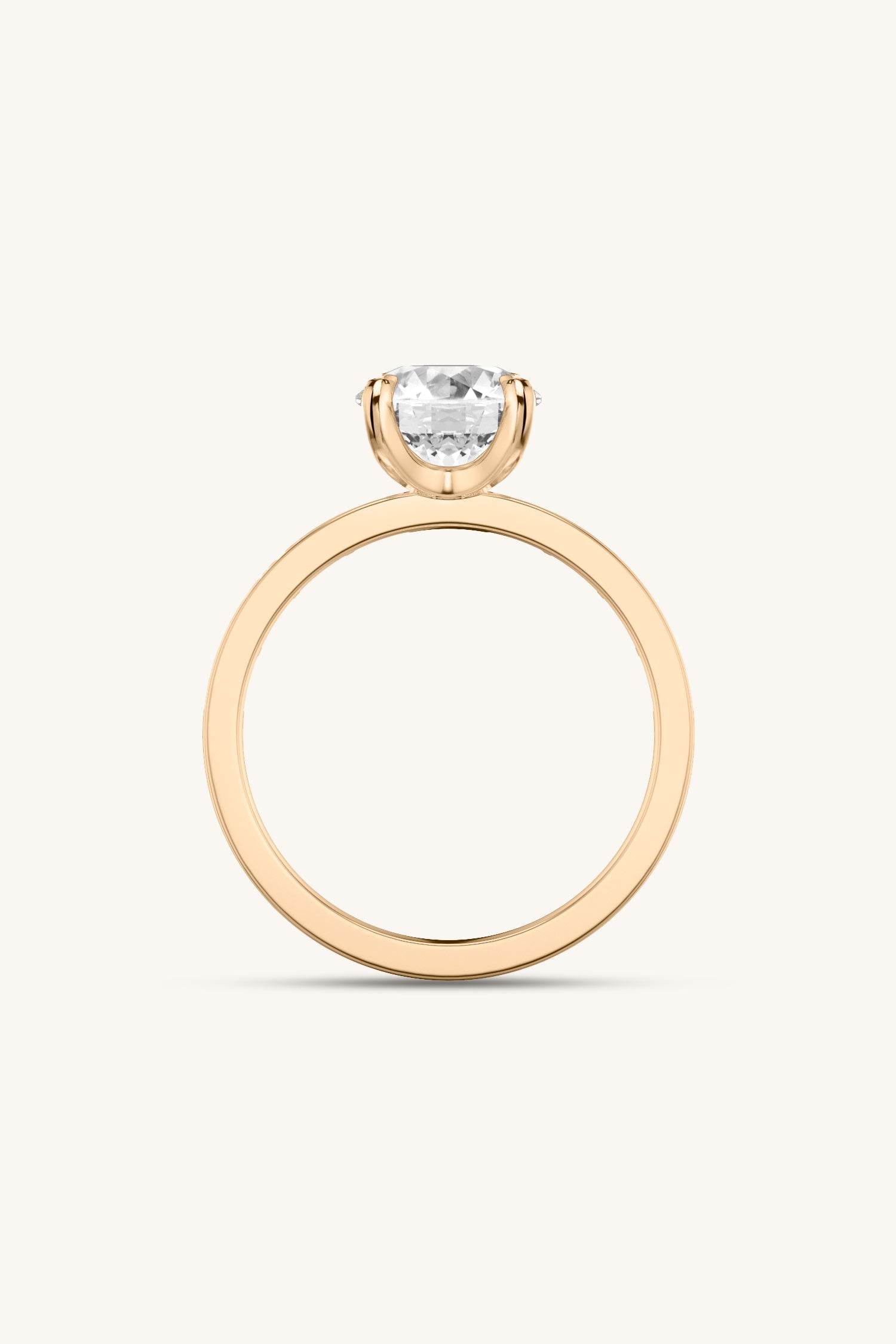 Sequinne Round Solitaire Channel Pavé Band