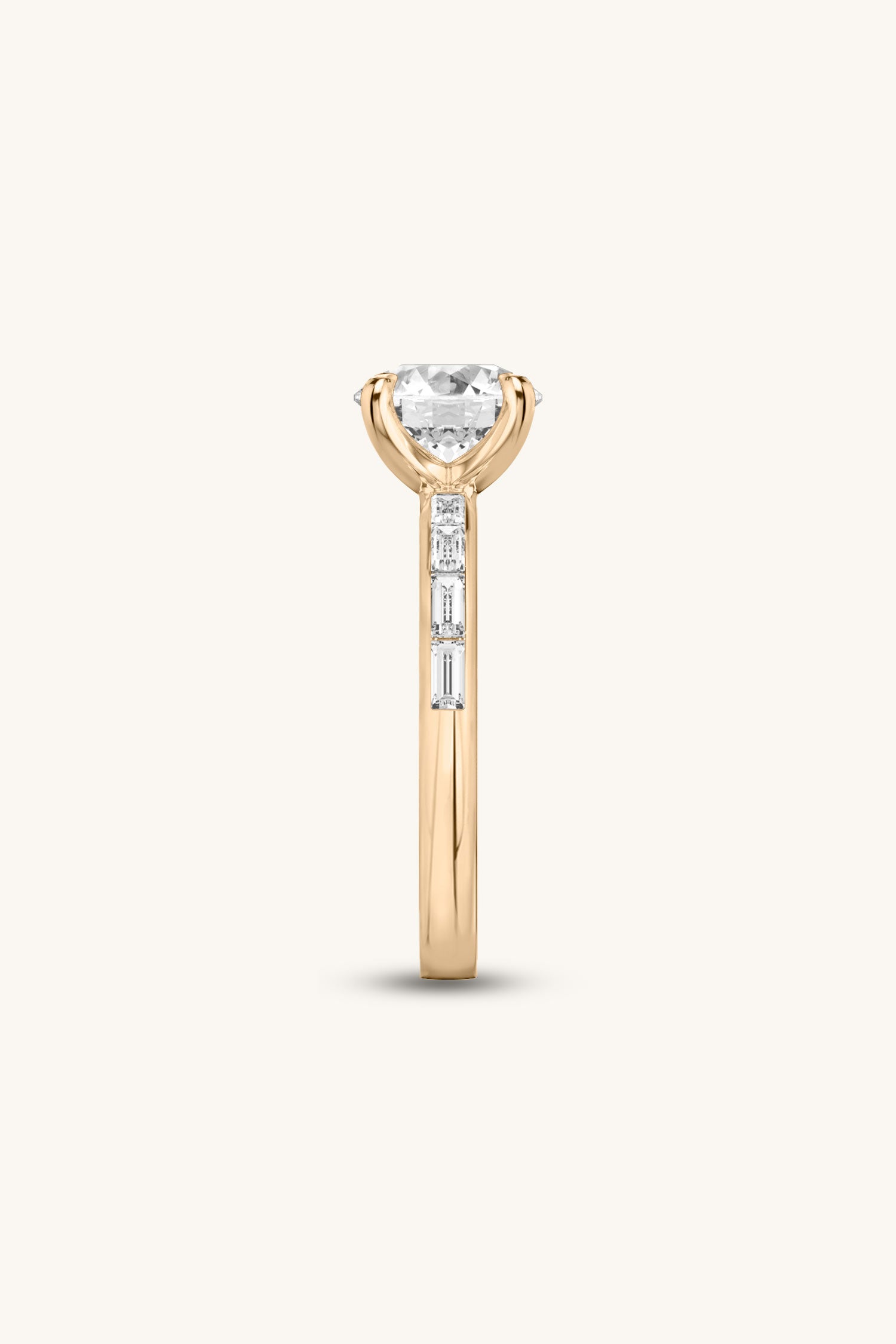 Sequinne Round Solitaire Channel Pavé Band