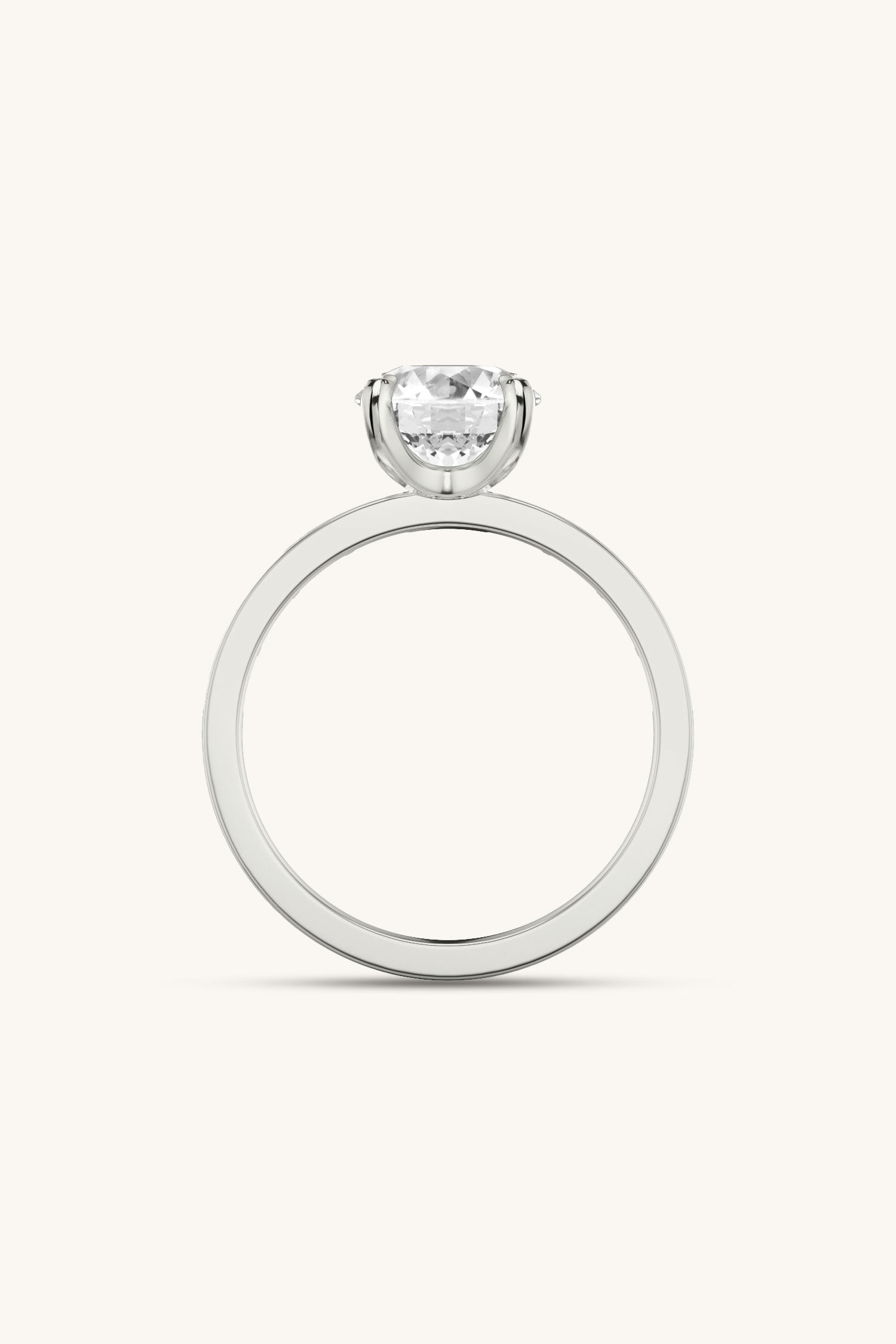 Sequinne Round Solitaire Channel Pavé Band