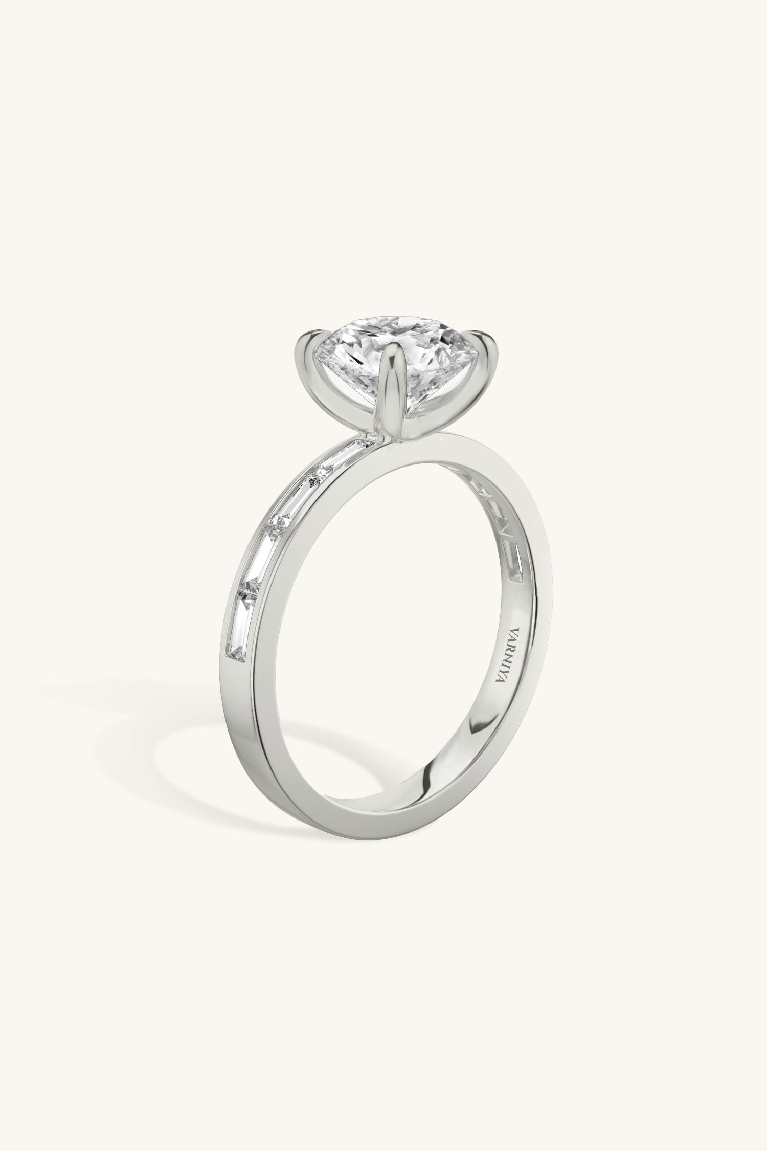Sequinne Round Solitaire Channel Pavé Band