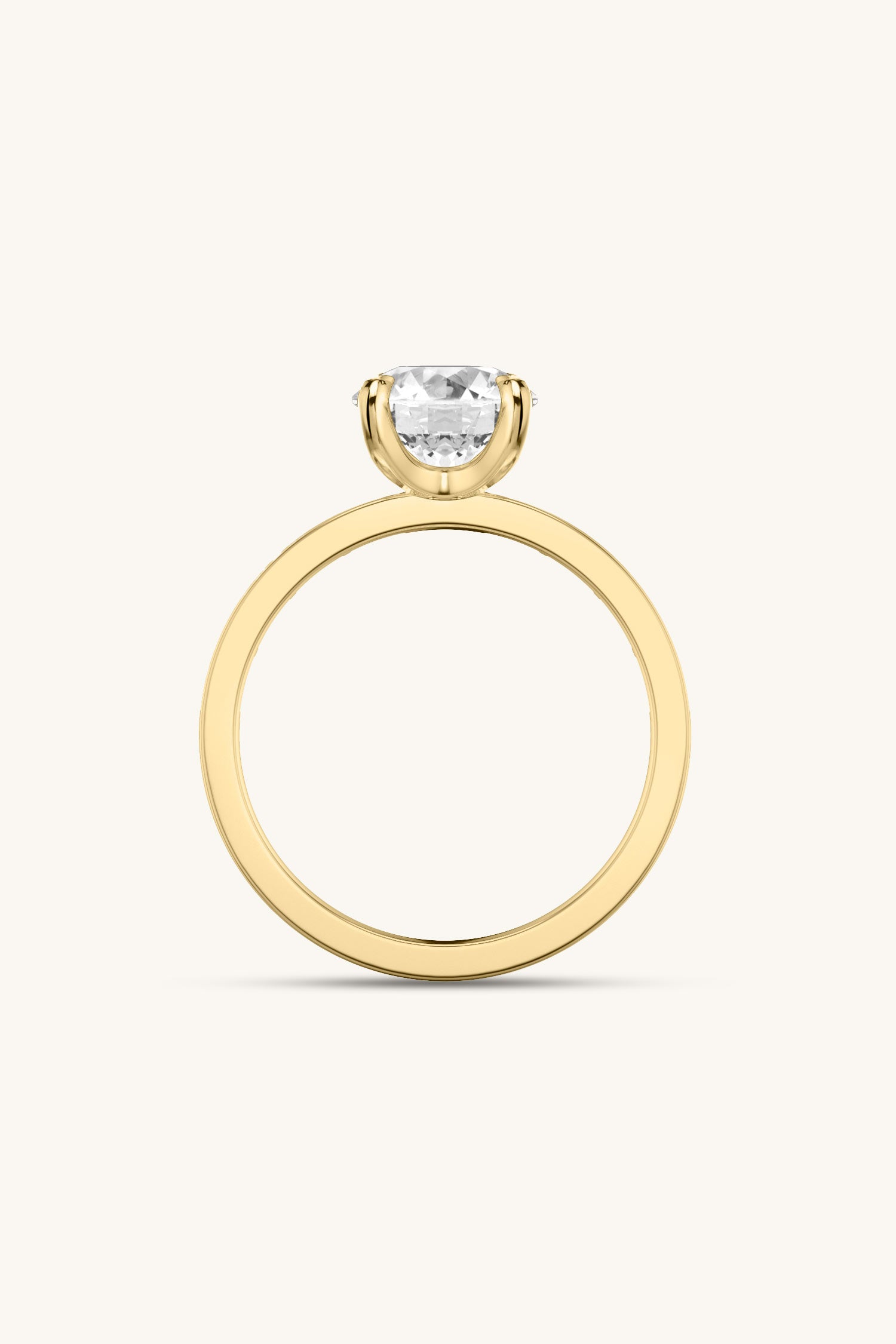 Sequinne Round Solitaire Channel Pavé Band