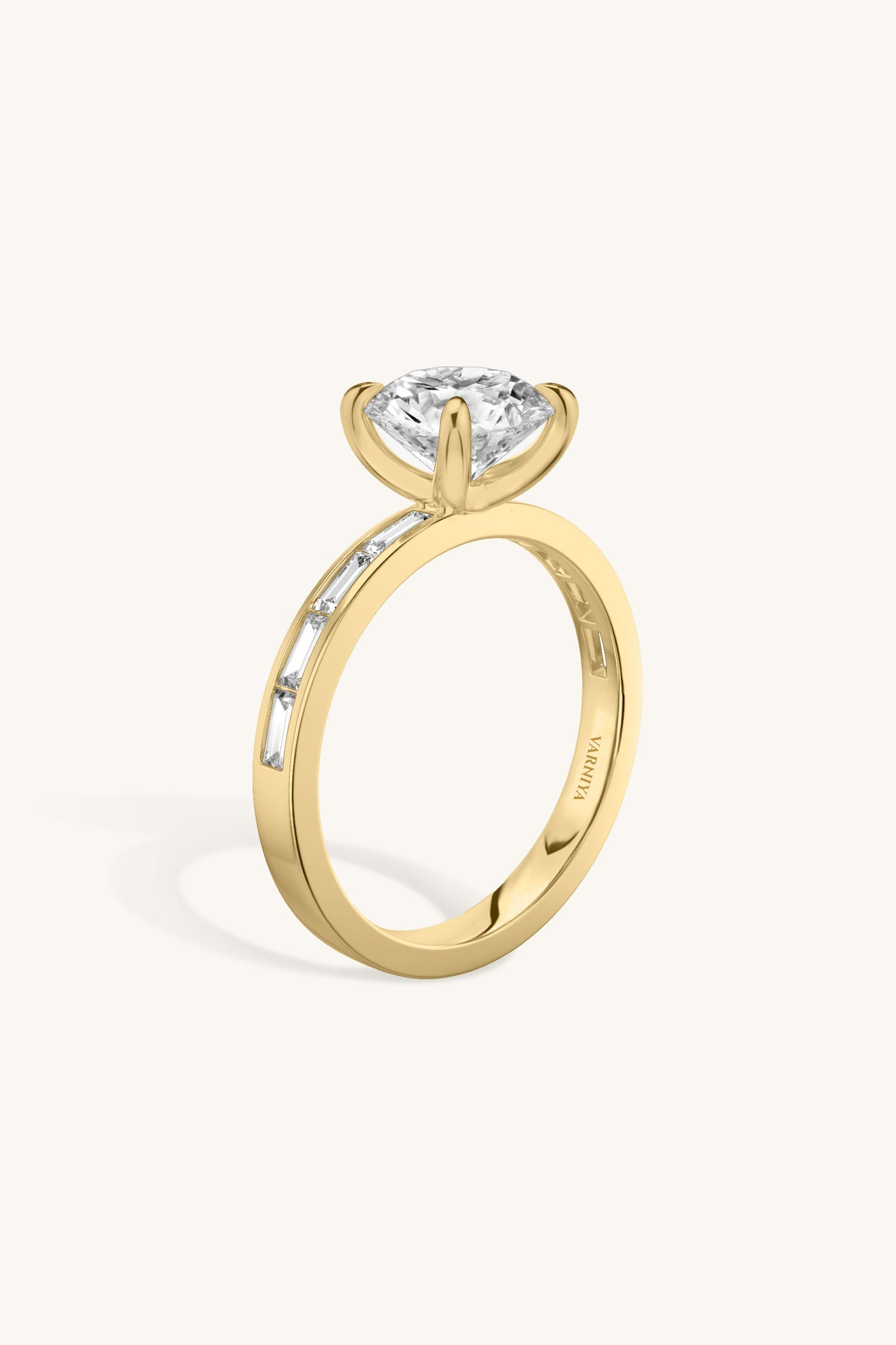 Sequinne Round Solitaire Channel Pavé Band