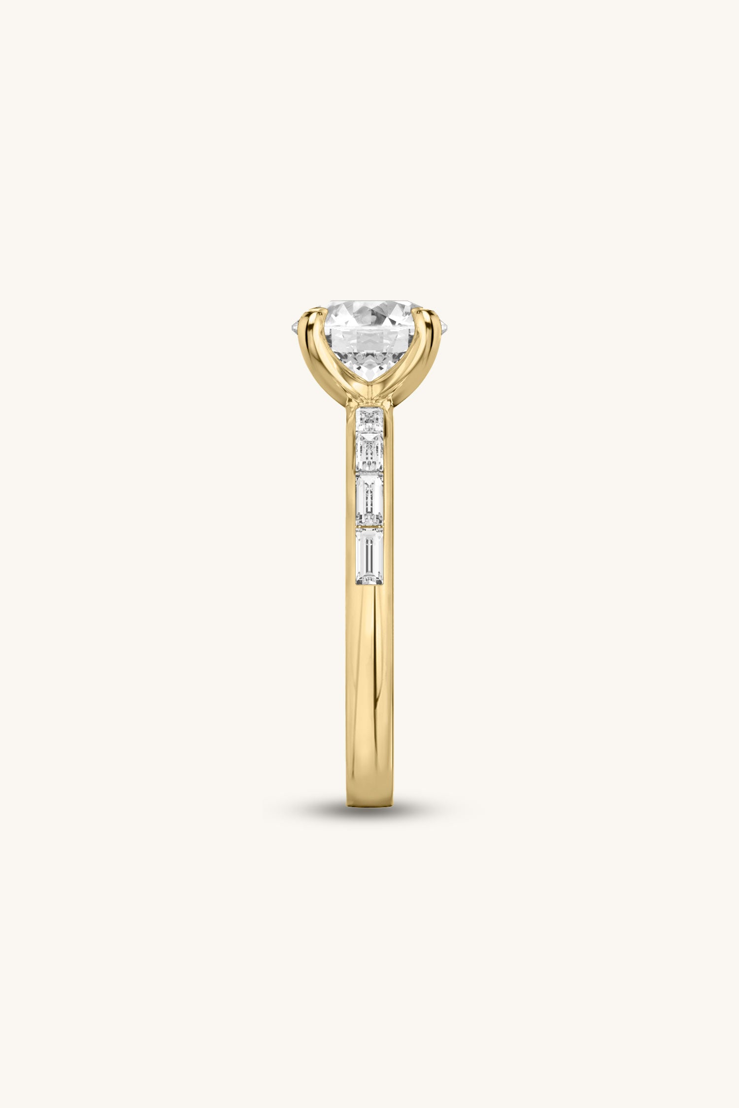 Sequinne Round Solitaire Channel Pavé Band