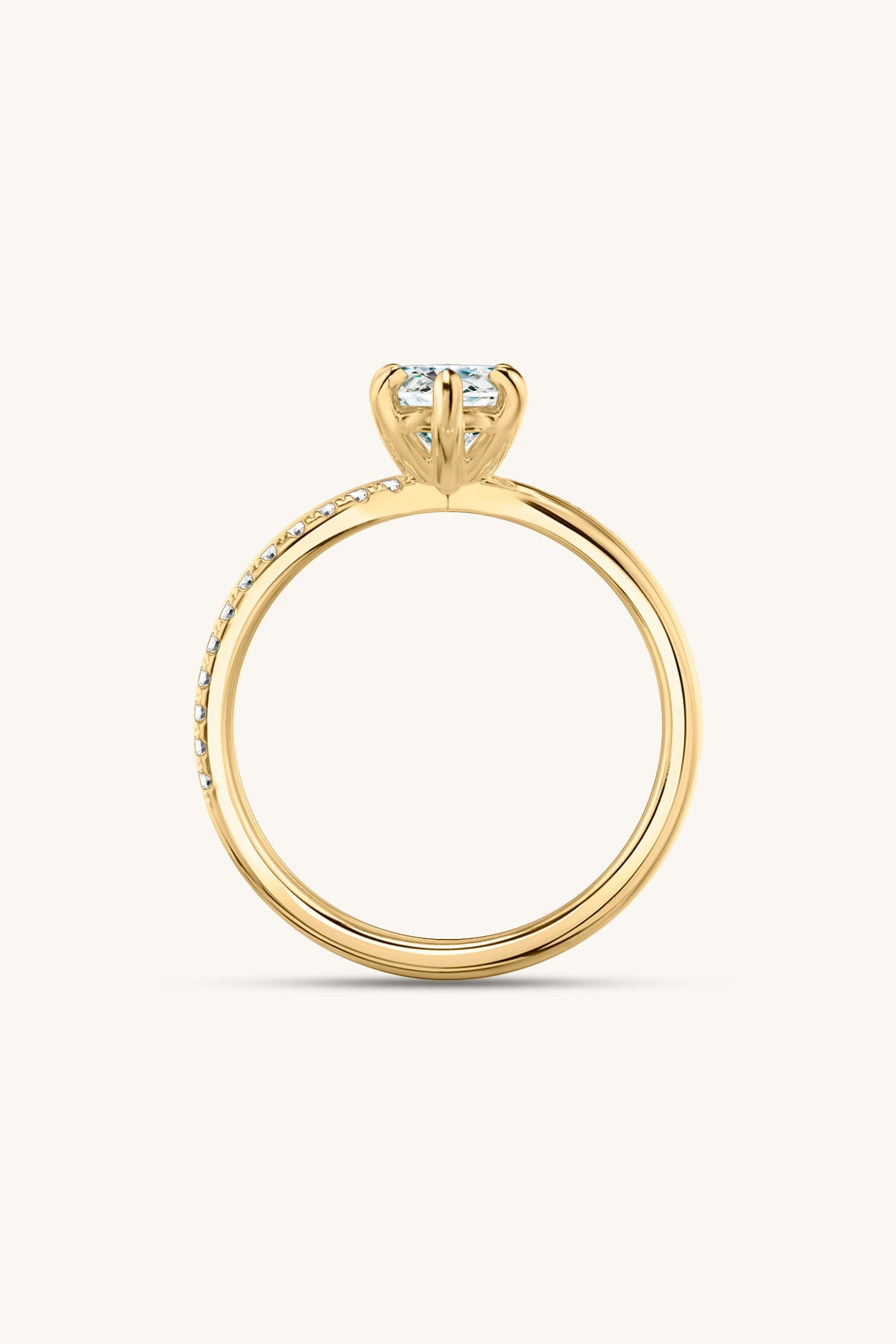 Luisa Marquise Solitaire Pavé Ring