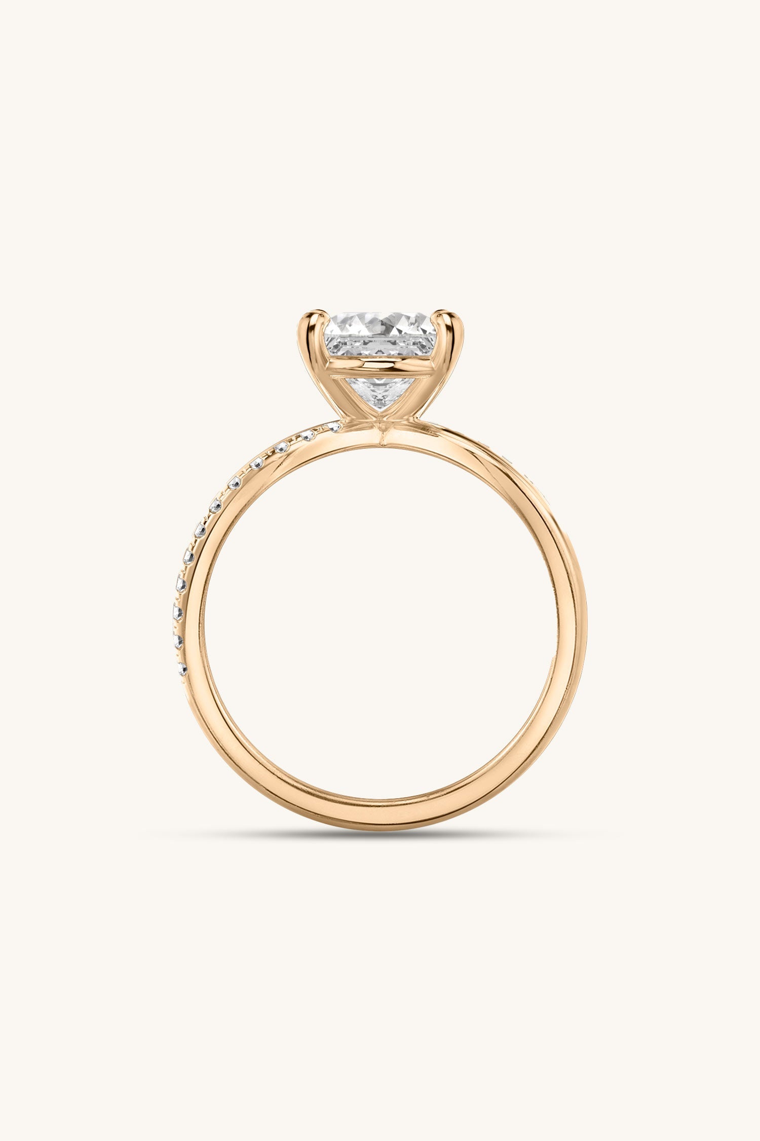 Luisa Princess Solitaire Pavé Ring