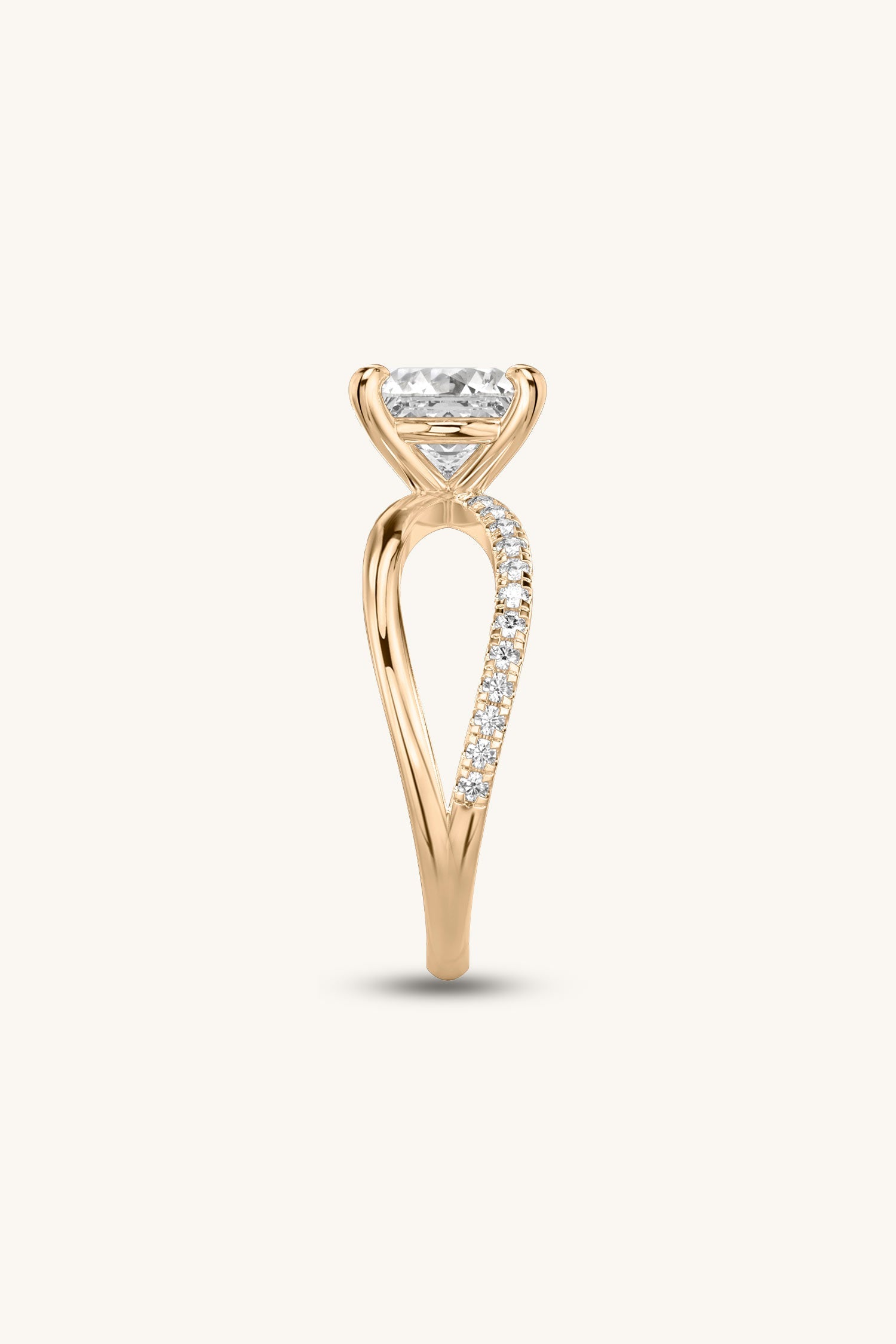 Luisa Princess Solitaire Pavé Ring