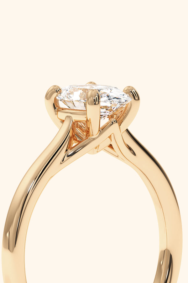 Valentina Ring with an Oval Solitaire