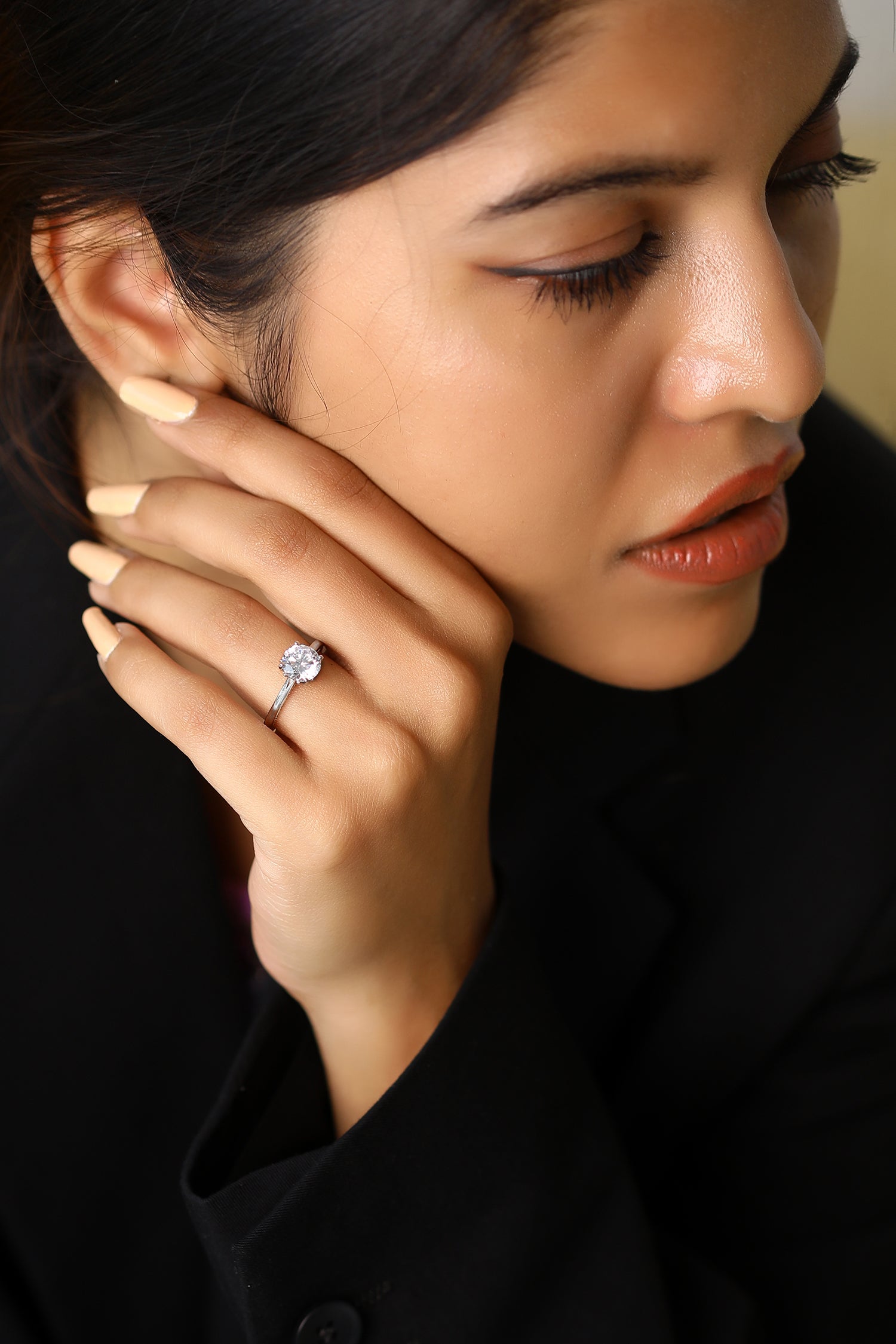 Round Brilliant Solitaire Ring women