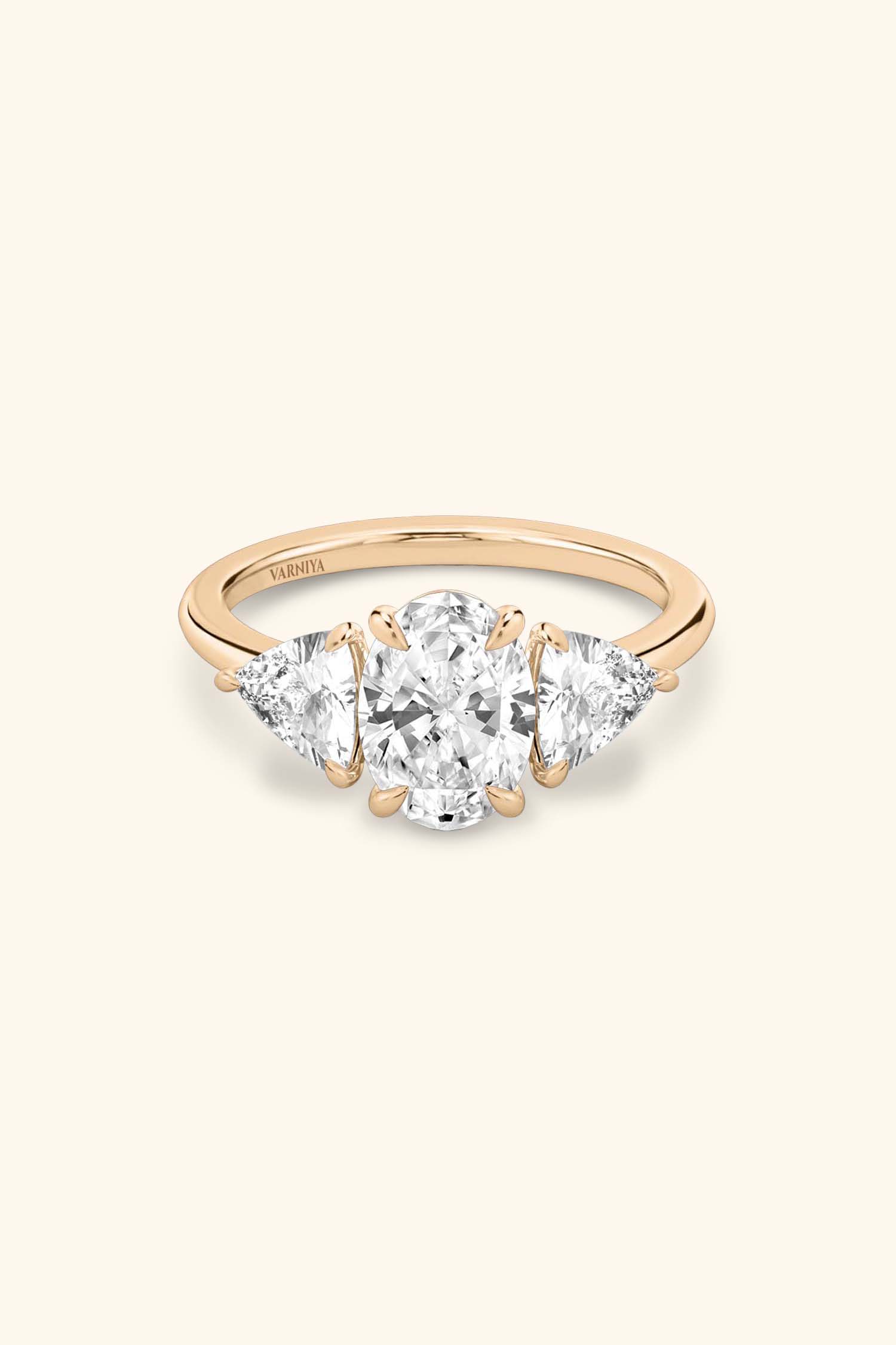 Trilogy Grace Oval with 1/2 Ct Trillion Side Stones