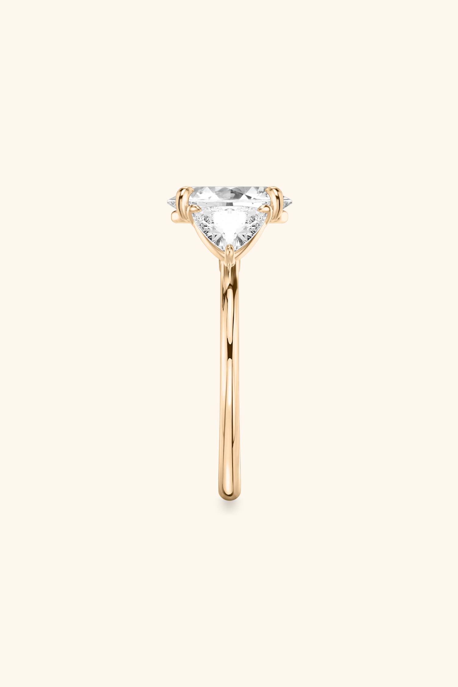 Trilogy Grace Oval with 1/2 Ct Trillion Side Stones