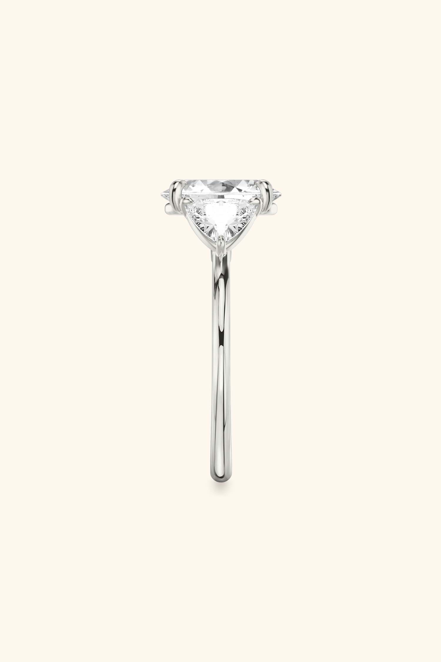 Trilogy Grace Oval with 1/2 Ct Trillion Side Stones