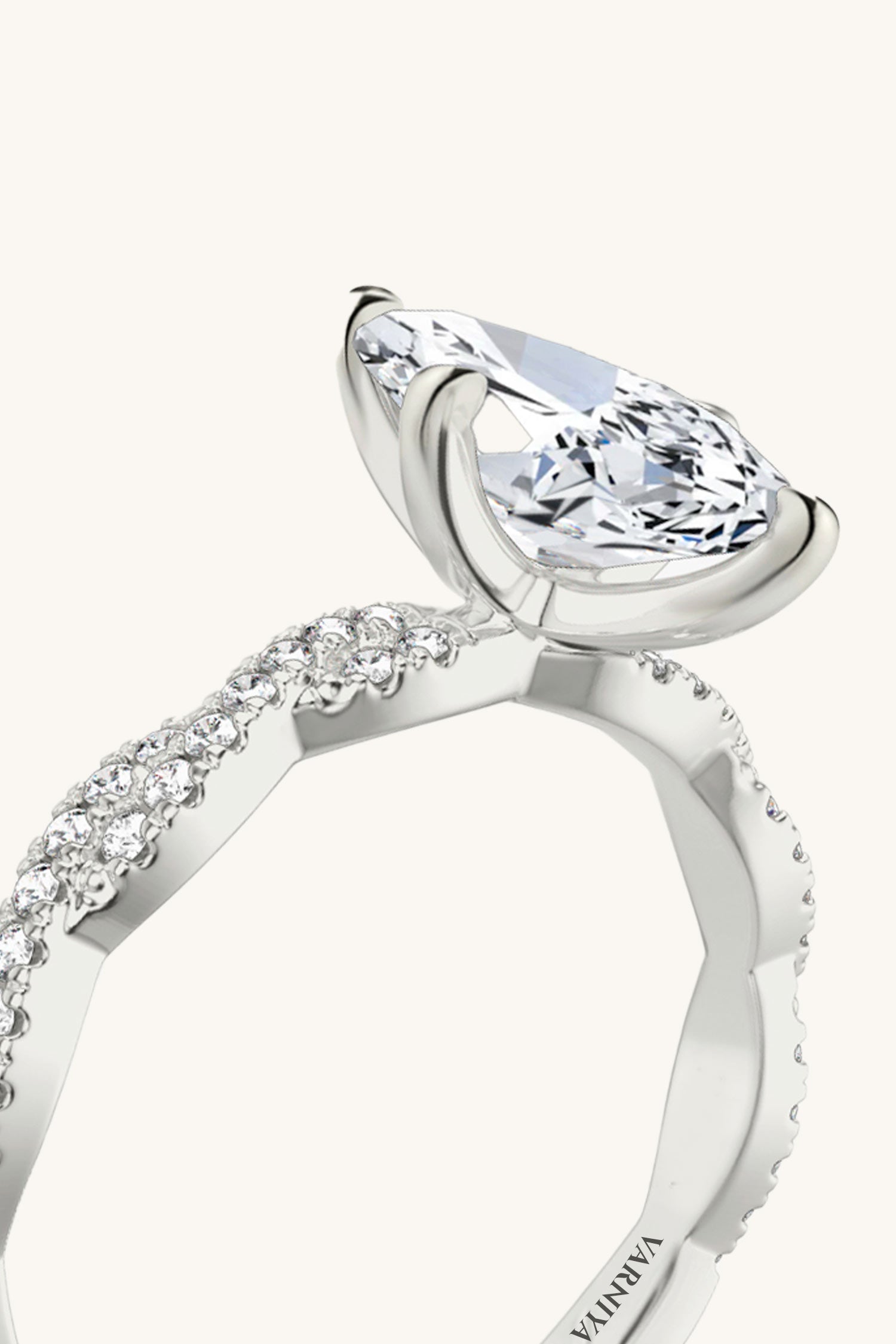 Helena Marquise Solitaire Double Pavé Ring