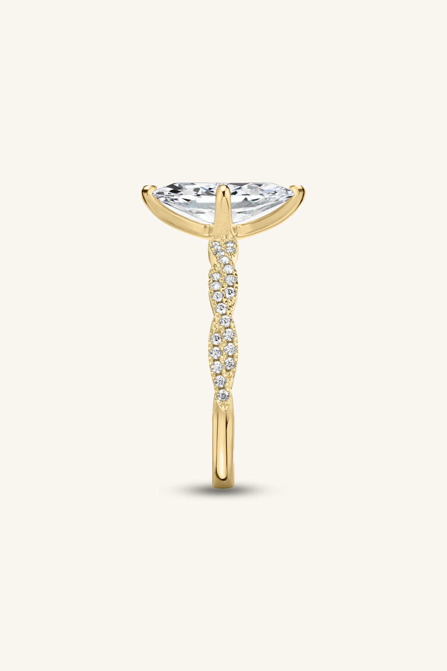 Helena Marquise Solitaire Double Pavé Ring