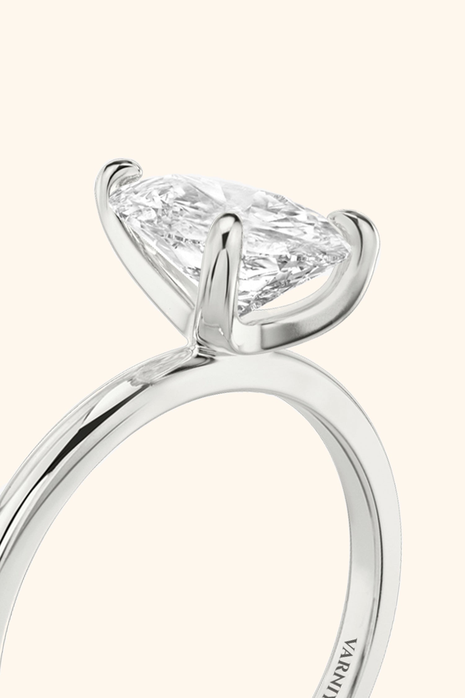 4 Prong Classic Grace Pear Solitaire Premium Ring