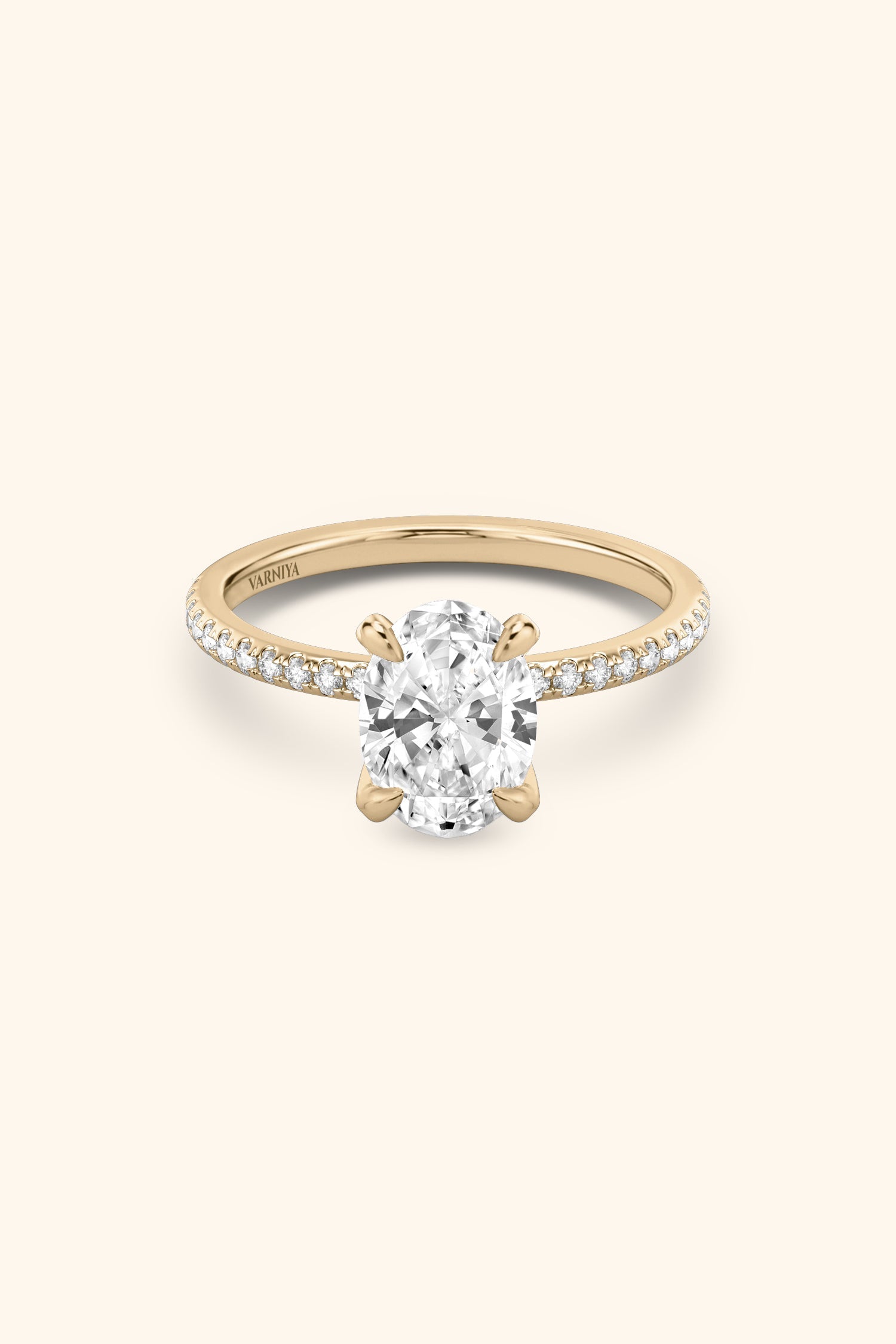 4 Prong Classic Grace Oval Solitaire Pavé Best Ring