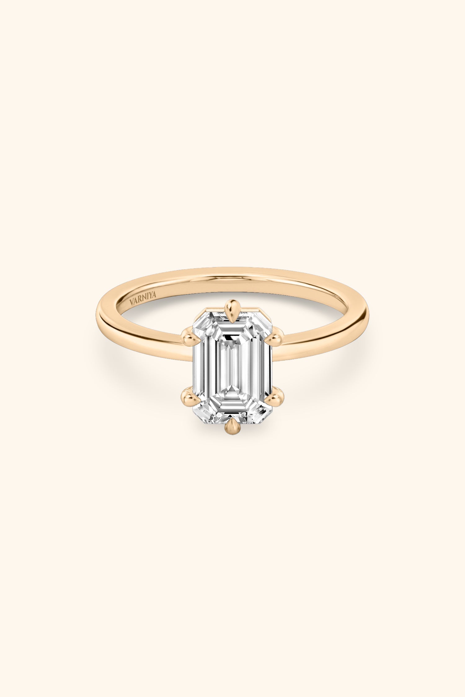 6 Prong Classic Grace with Emerald Solitaire Ring