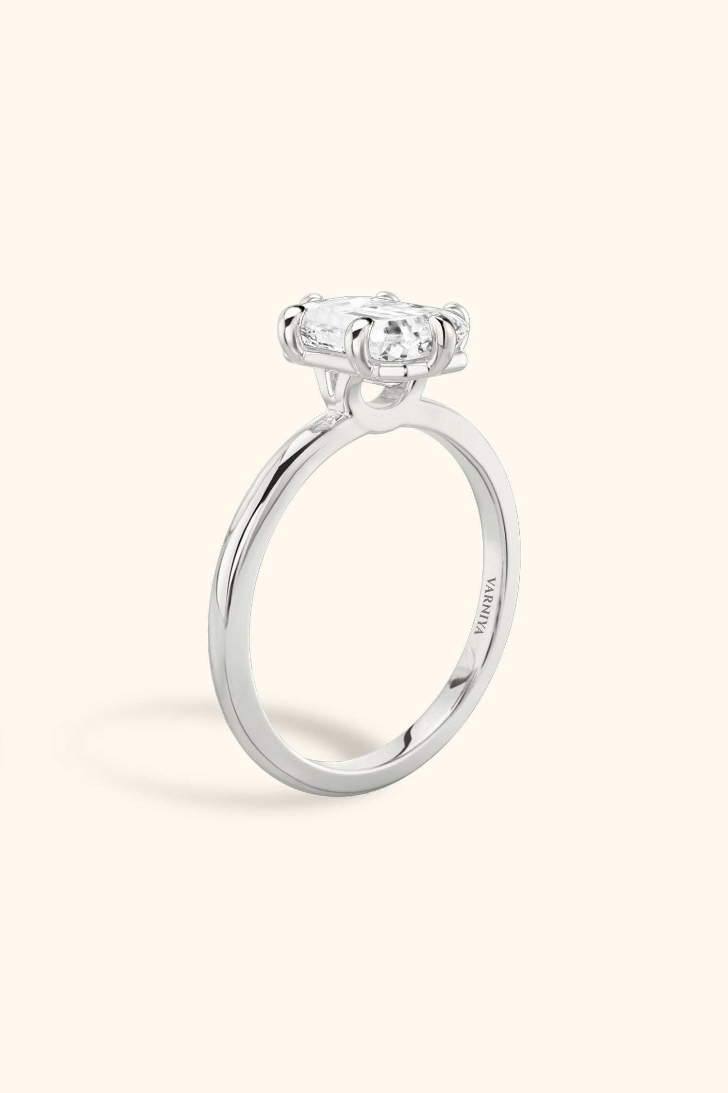 6 Prong Classic Grace with Emerald Solitaire Ring