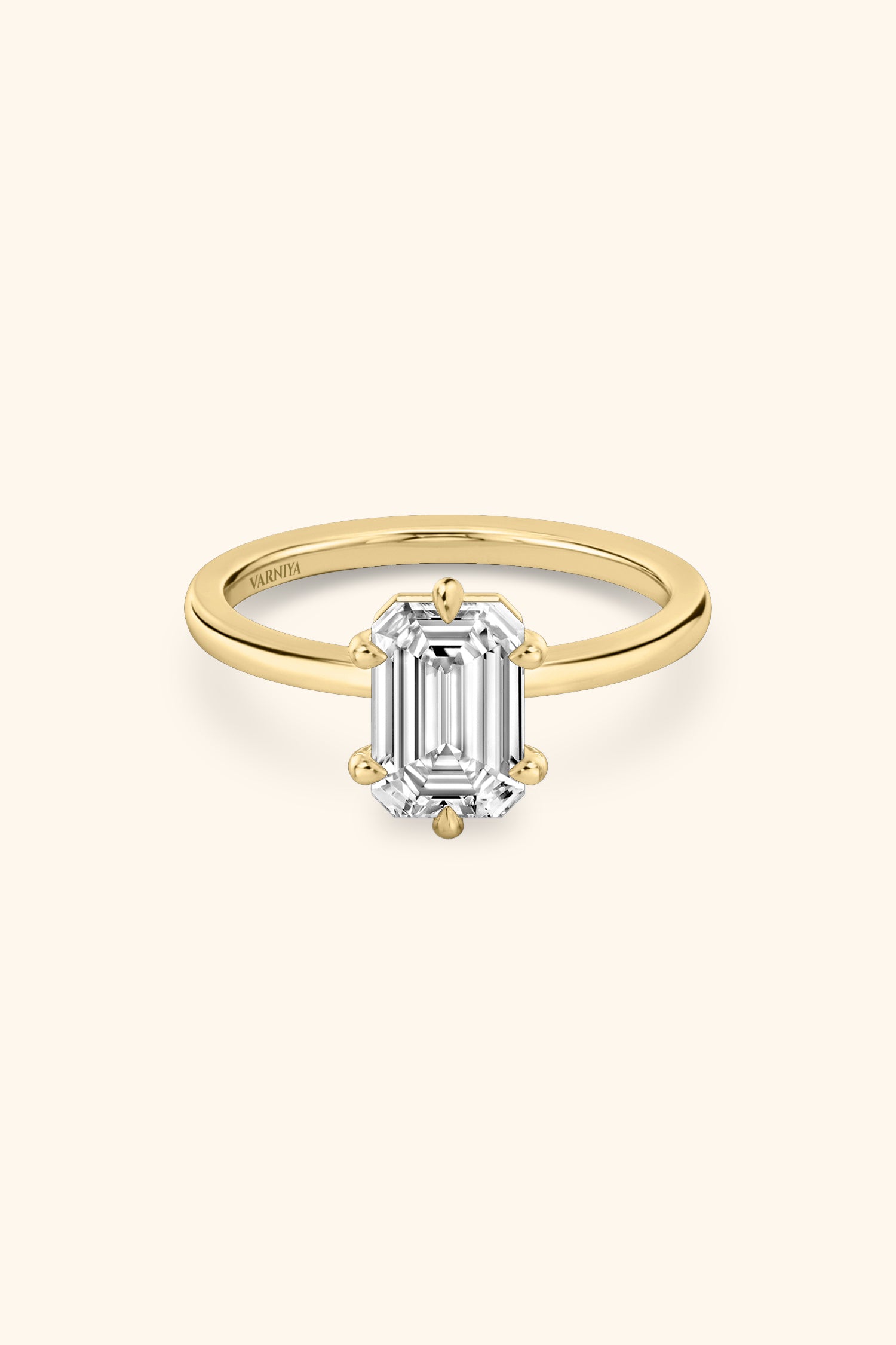 6 Prong Classic Grace with Emerald Solitaire Ring