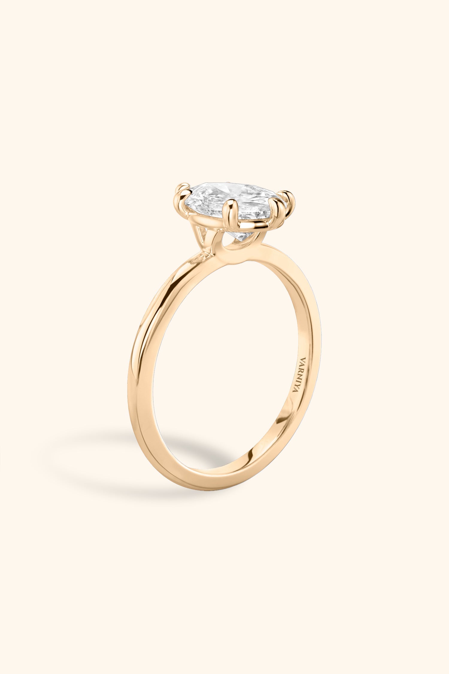 6 Prong Classic Grace Pear Solitaire Ring