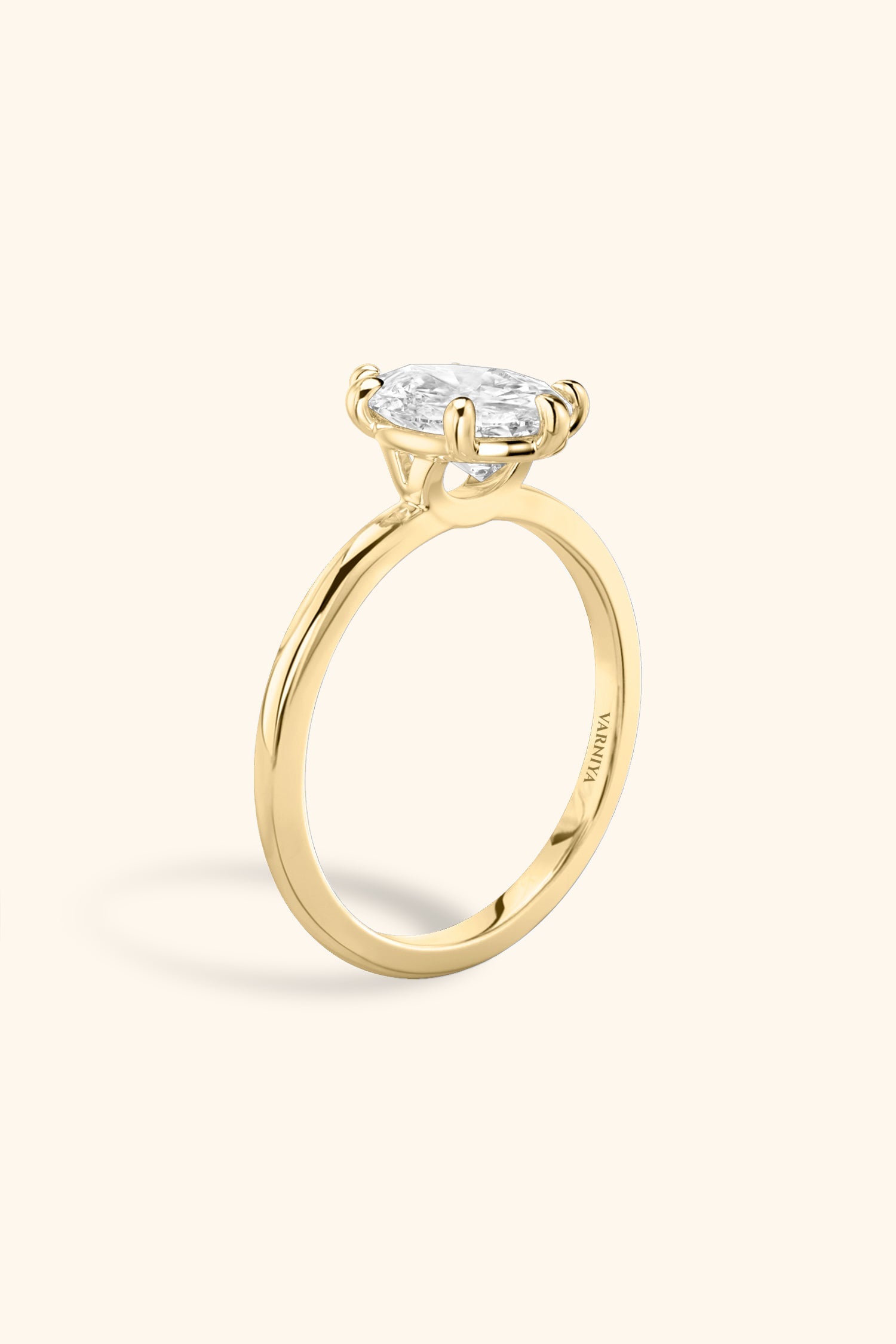 6 Prong Classic Grace Pear Solitaire Ring