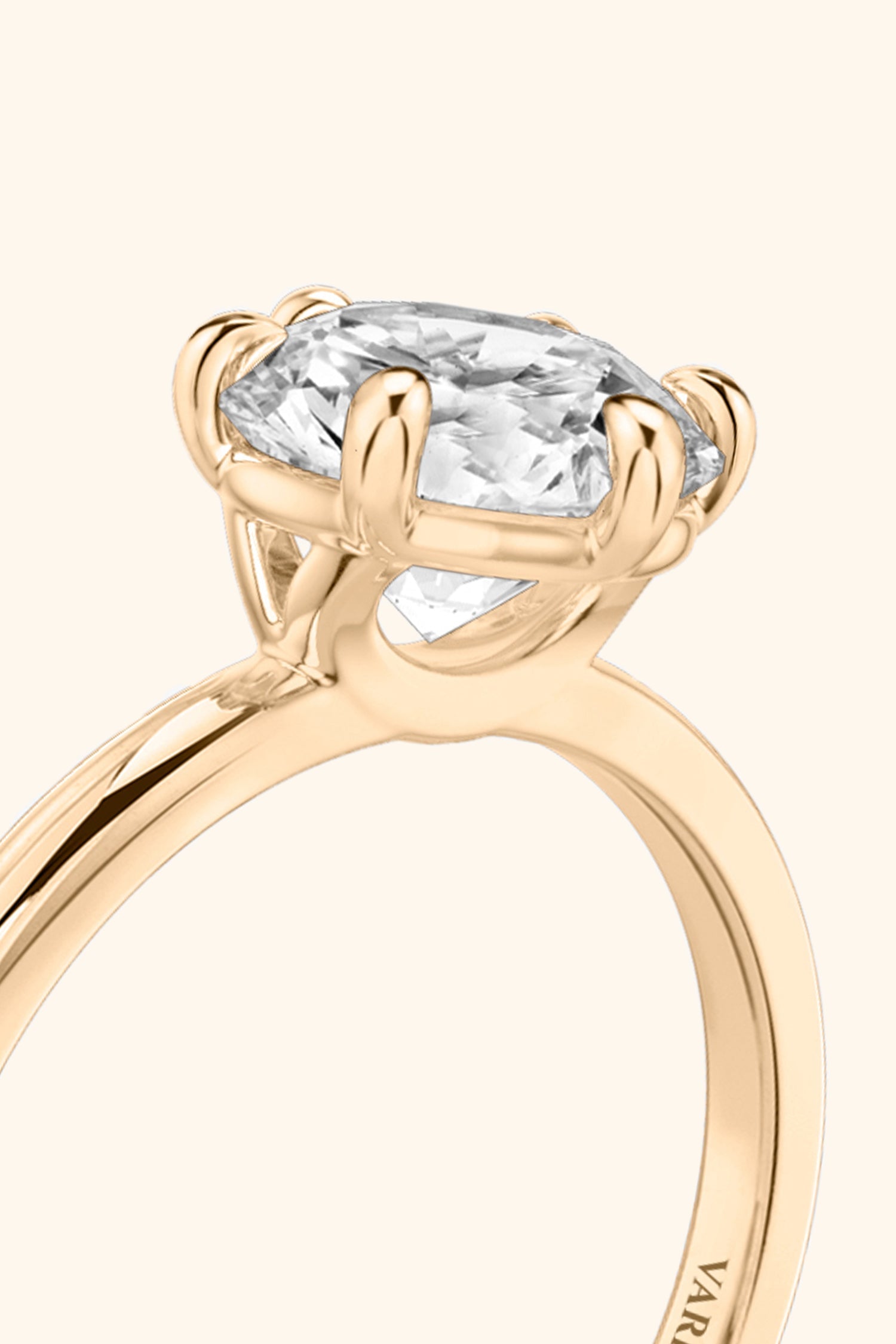 6 Prong Classic Grace Ring Set with a Round Diamond