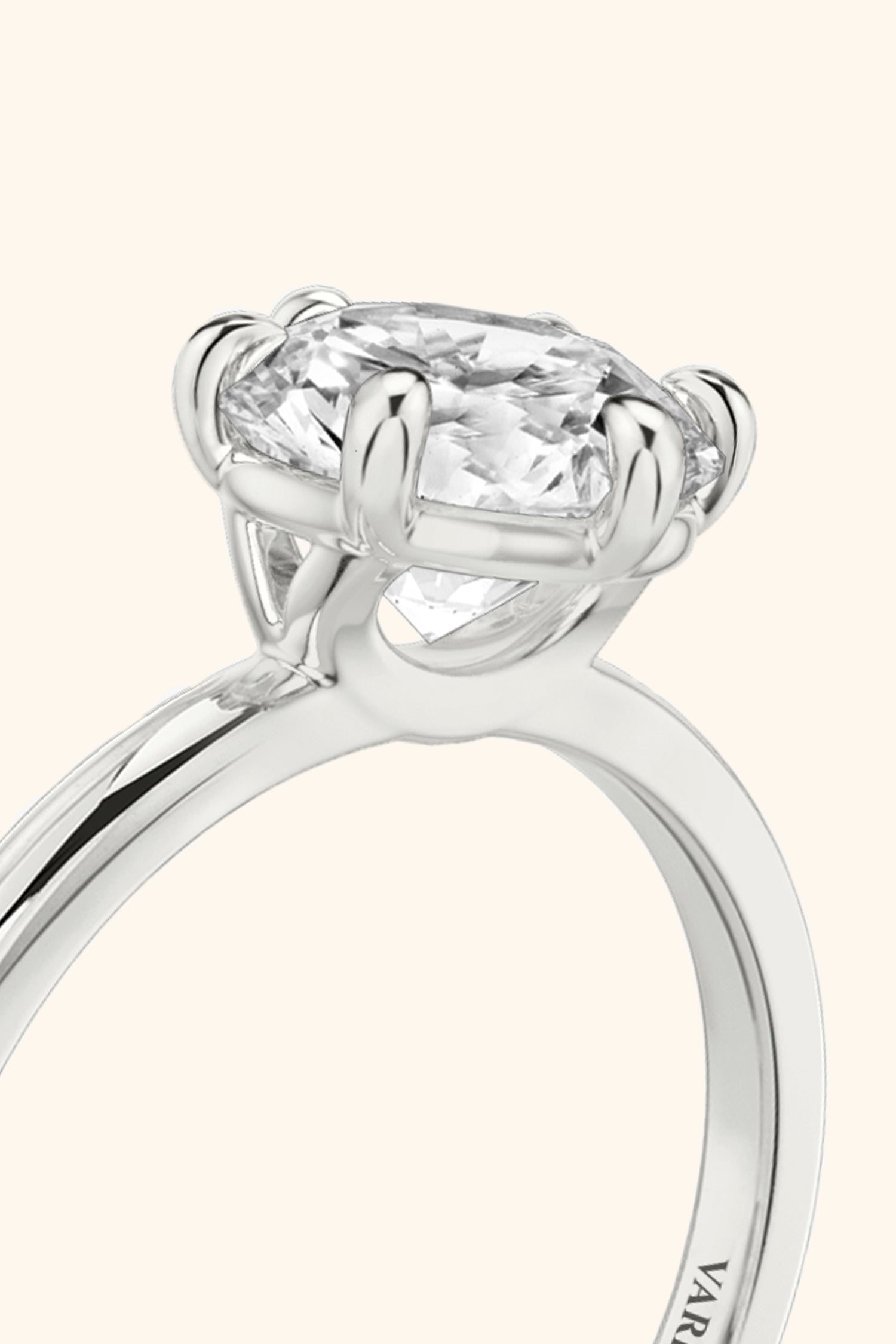 6 Prong Classic Grace Ring Set with a Round Diamond