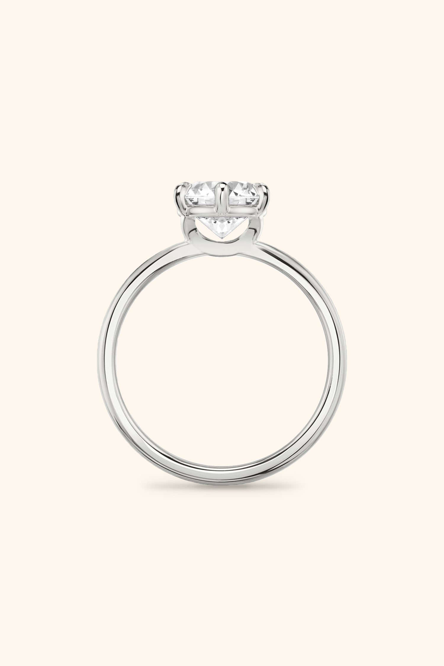 6 Prong Classic Grace Ring Set with a Round Diamond