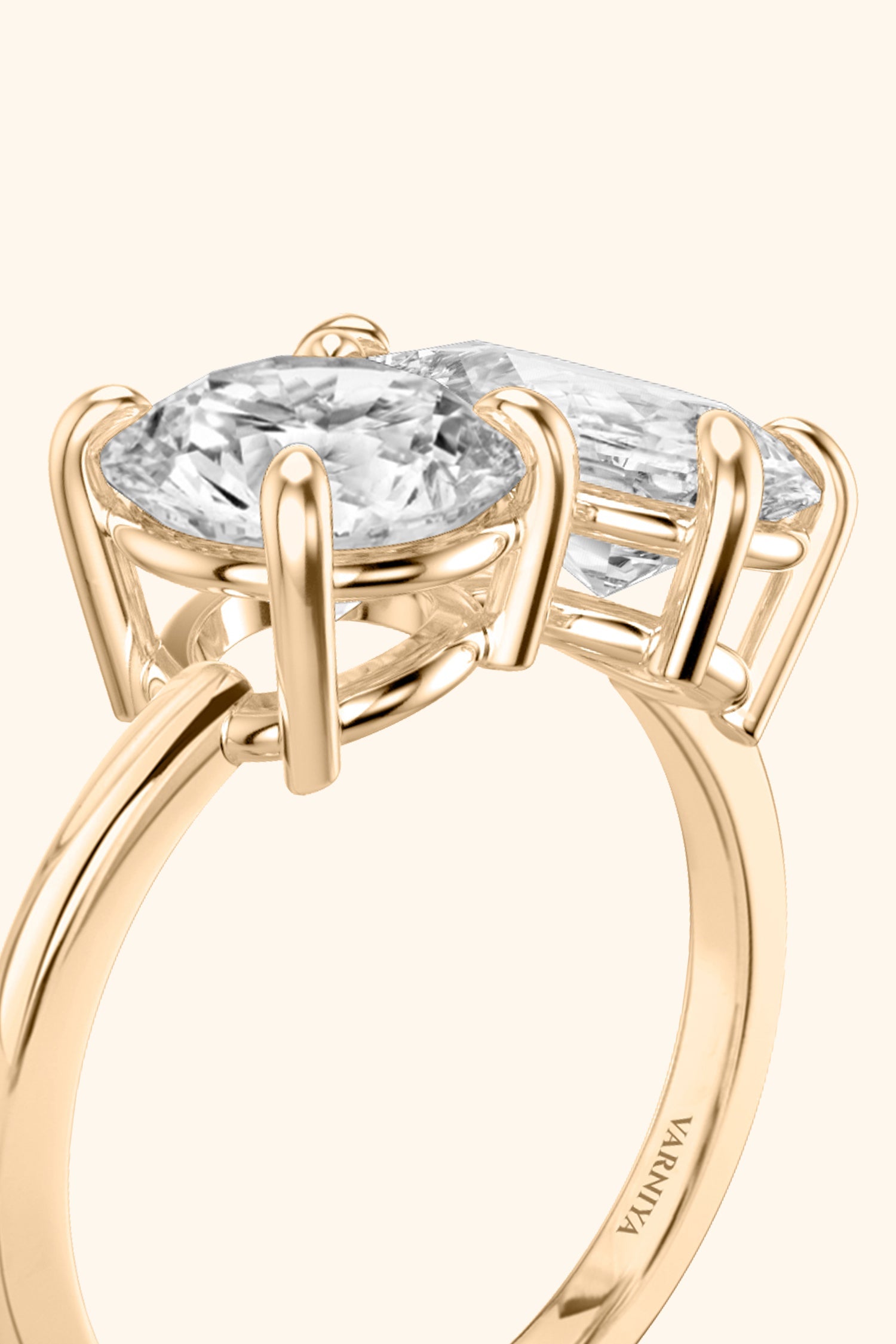 Luminosa Round and Pear Solitaire Ring